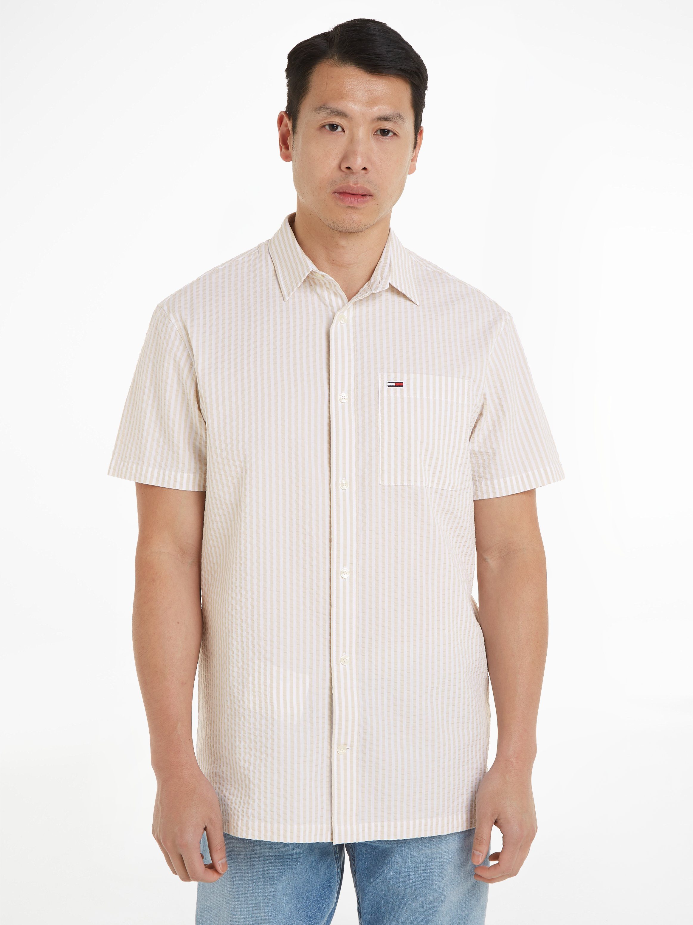TOMMY JEANS Overhemd met korte mouwen TJM REG STRIPE SEERSUCKER SHIRT