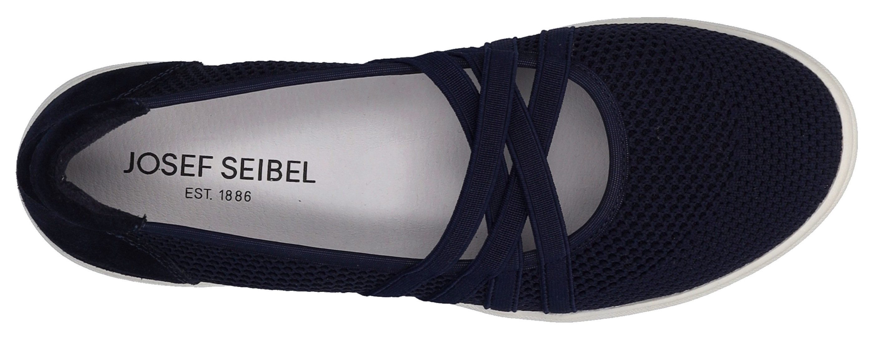 Josef Seibel Ballerina's met riempje Caren 67 , slipper, sneaker, instapschoen met metallic inzet op de hiel