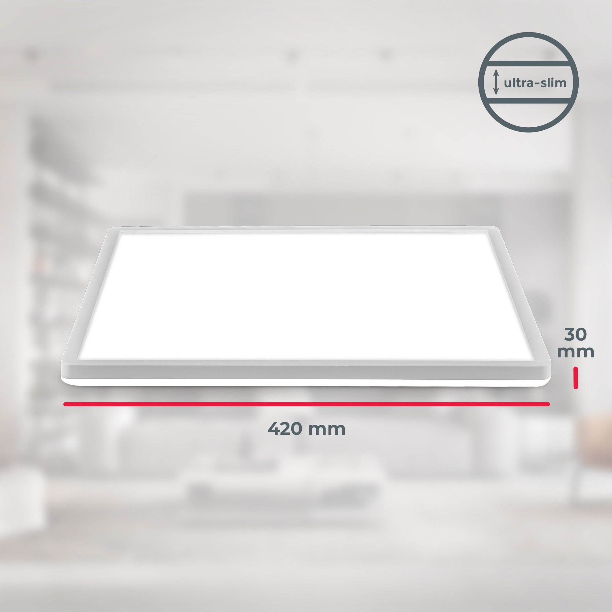 B.K.Licht Led-plafondlamp BKL1601 ultra dunne plafondlamp, LED paneel met backlight