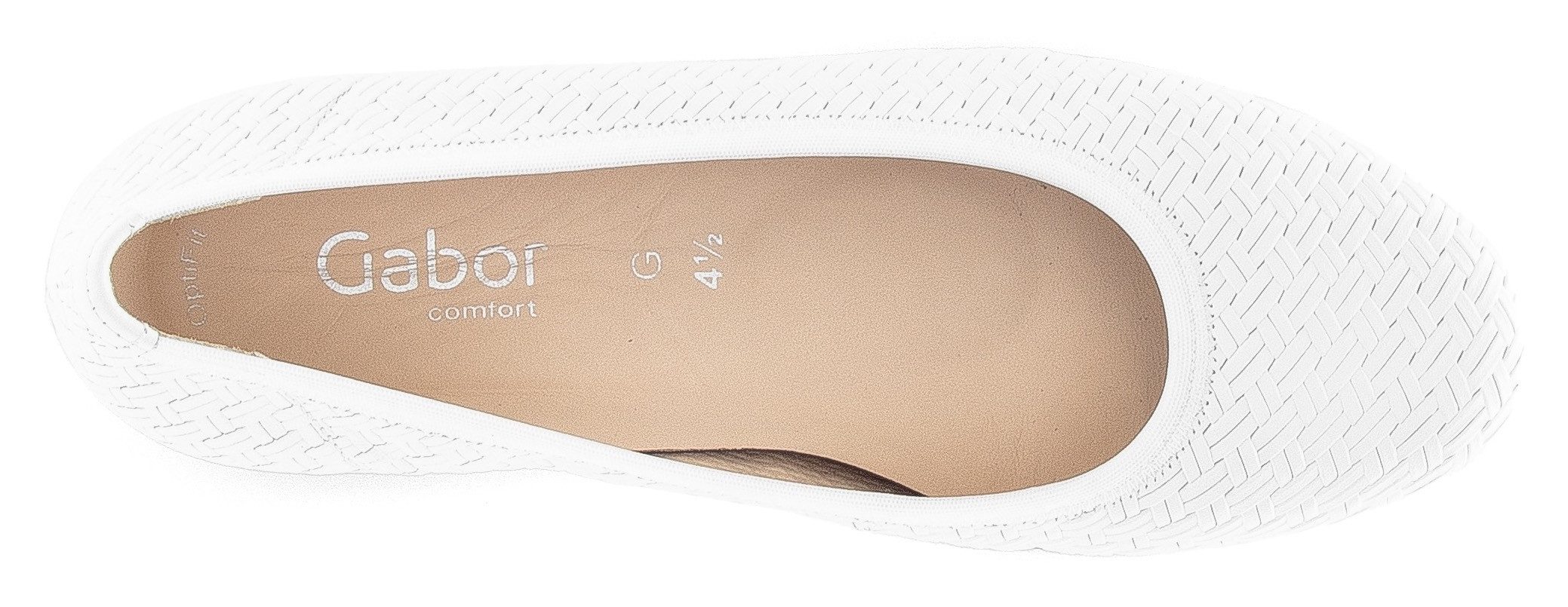 Gabor Ballerina's Florence , wig hak, comfort schoen, gemaksschoen met vlechtpatroon, breedte g