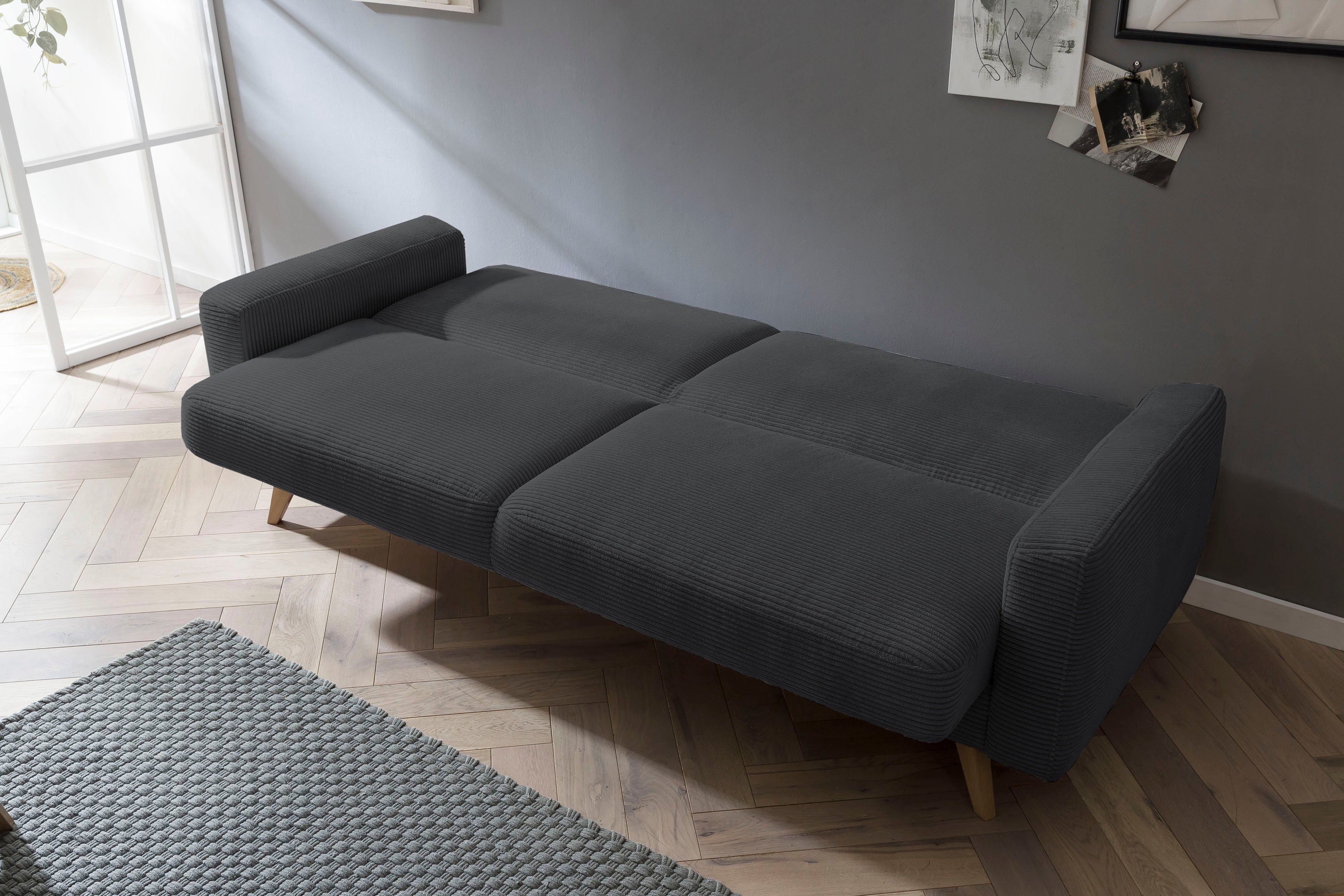 exxpo - sofa fashion 3-zitsbank Samso, elegant en comfortabel, actuele cord bekleding, kantelbank