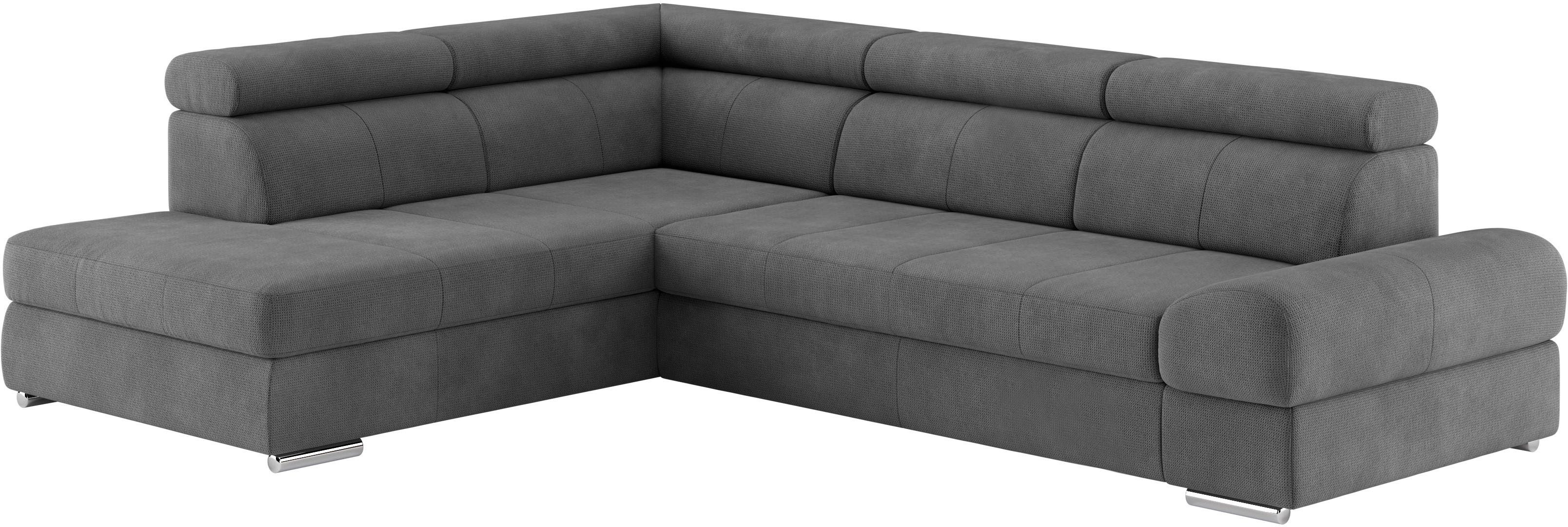 sit&more Hoekbank Broadway L-vorm met verstelbare hoofdsteunen, naar keuze met slaapfunctie