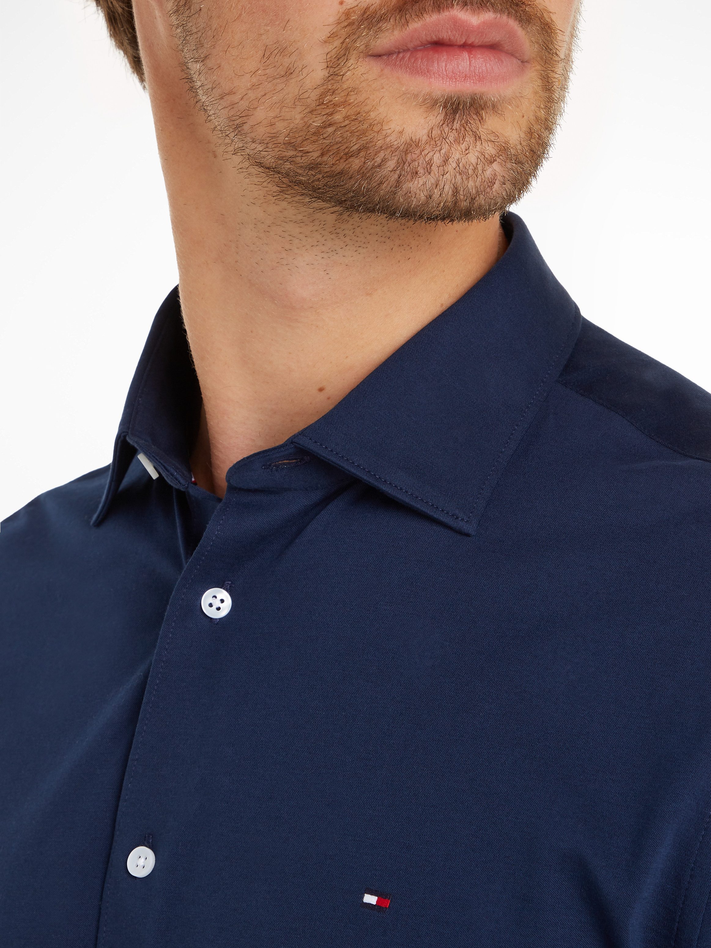 Tommy Hilfiger Businessoverhemd CL KNITTED SOLID RF SHIRT