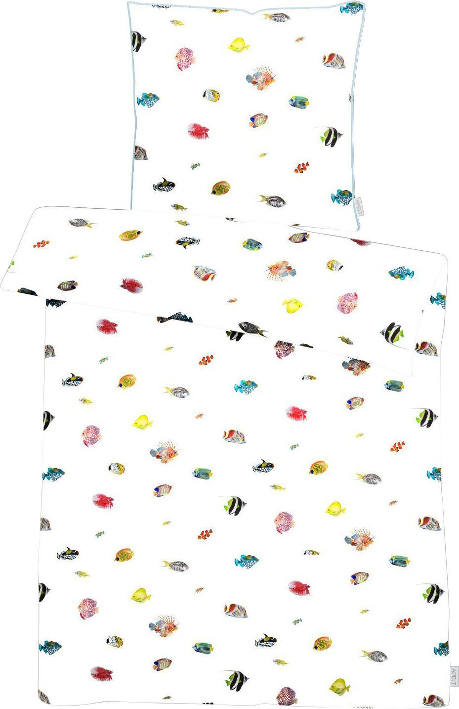 APELT Overtrekset Fidshi cool visdesign haalt de stille oceaan in je slaapkamer (2-delig) dekbedovertrekken multicolor