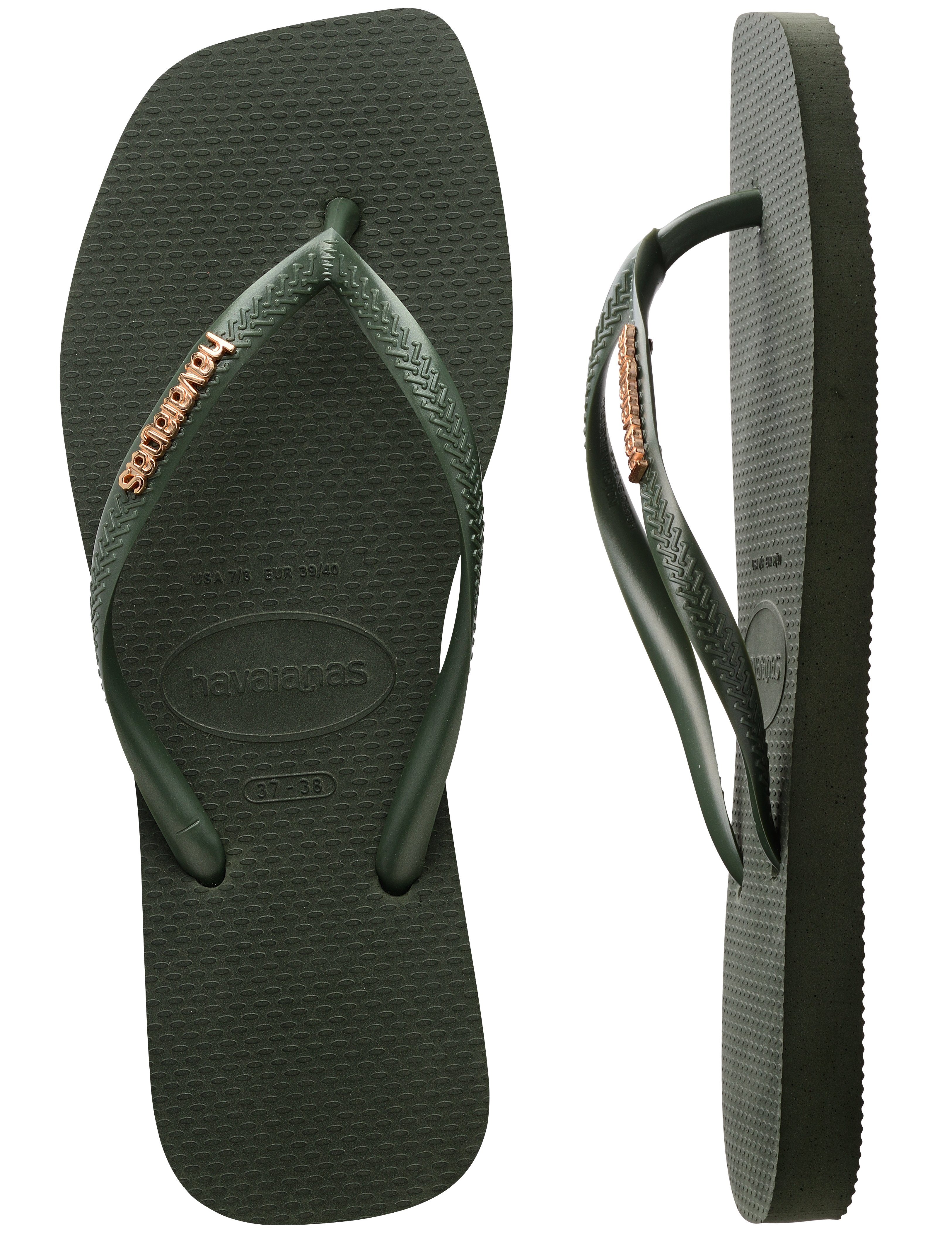 Havaianas Teenslippers SQUARE LOGO METALLIC , zomerschoen, slippers, poolslides met metallic bandjes