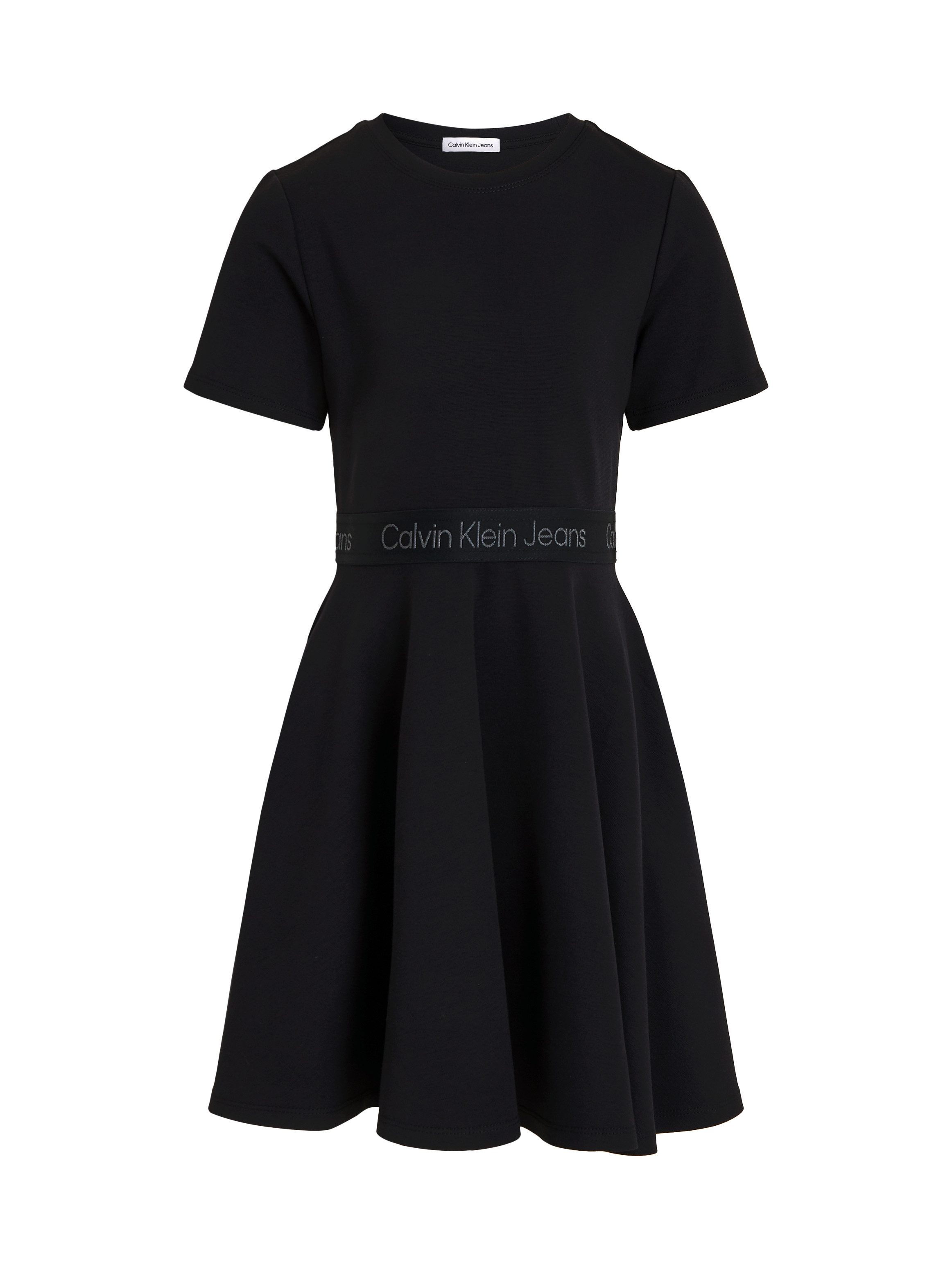 Calvin Klein Jerseyjurk PUNTO TAPE FIT FLARE SS DRESS