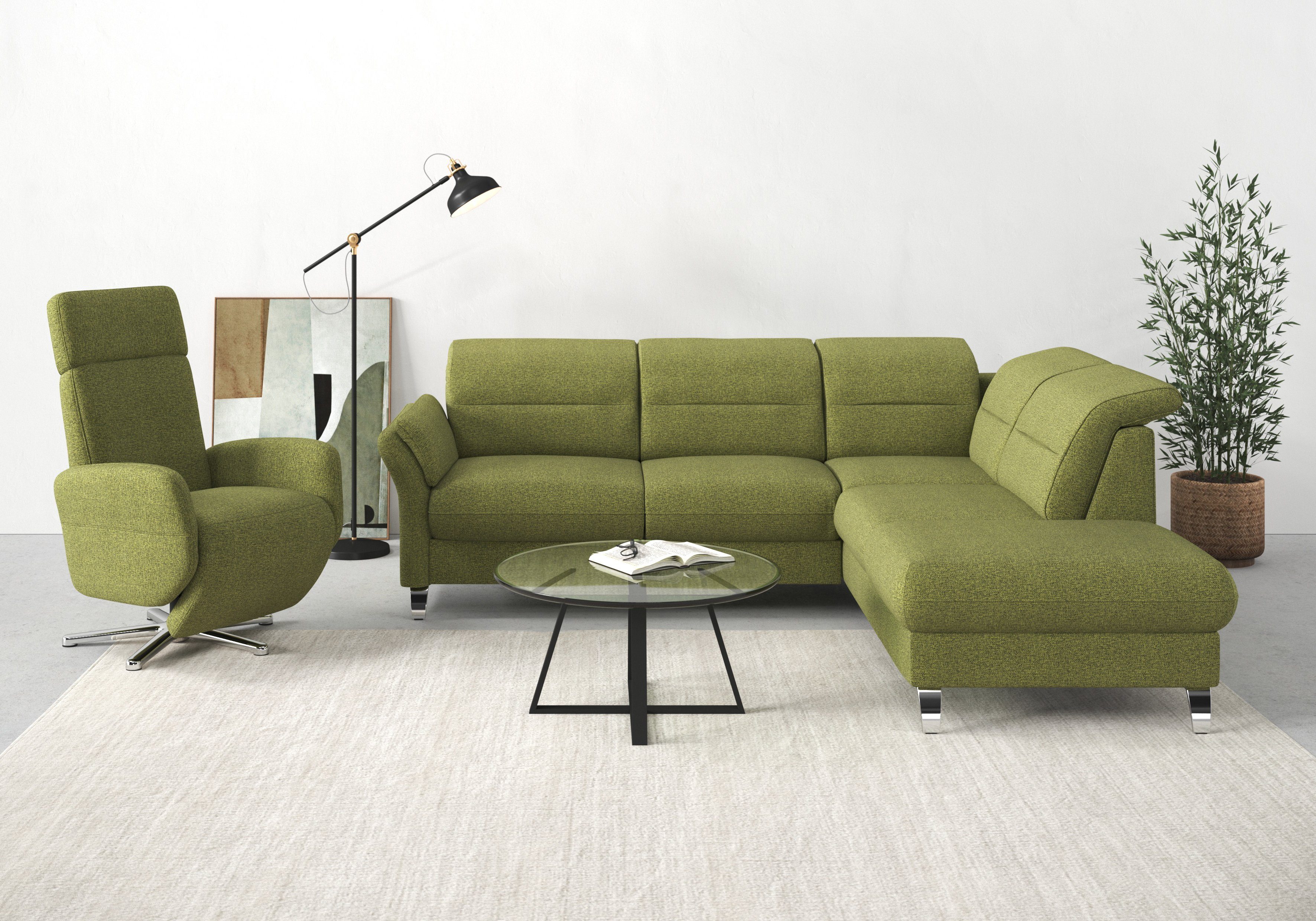 sit&more Relaxfauteuil Grenoble, incl. hoofdsteunverstelling en bekabelde afstandsbediening
