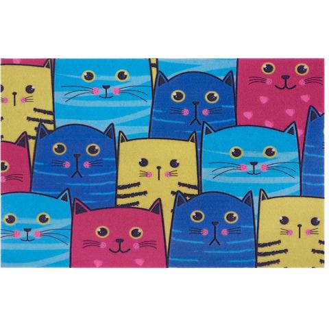 Tapeso Deurmat katten Cute- multi 45x70 cm online kopen