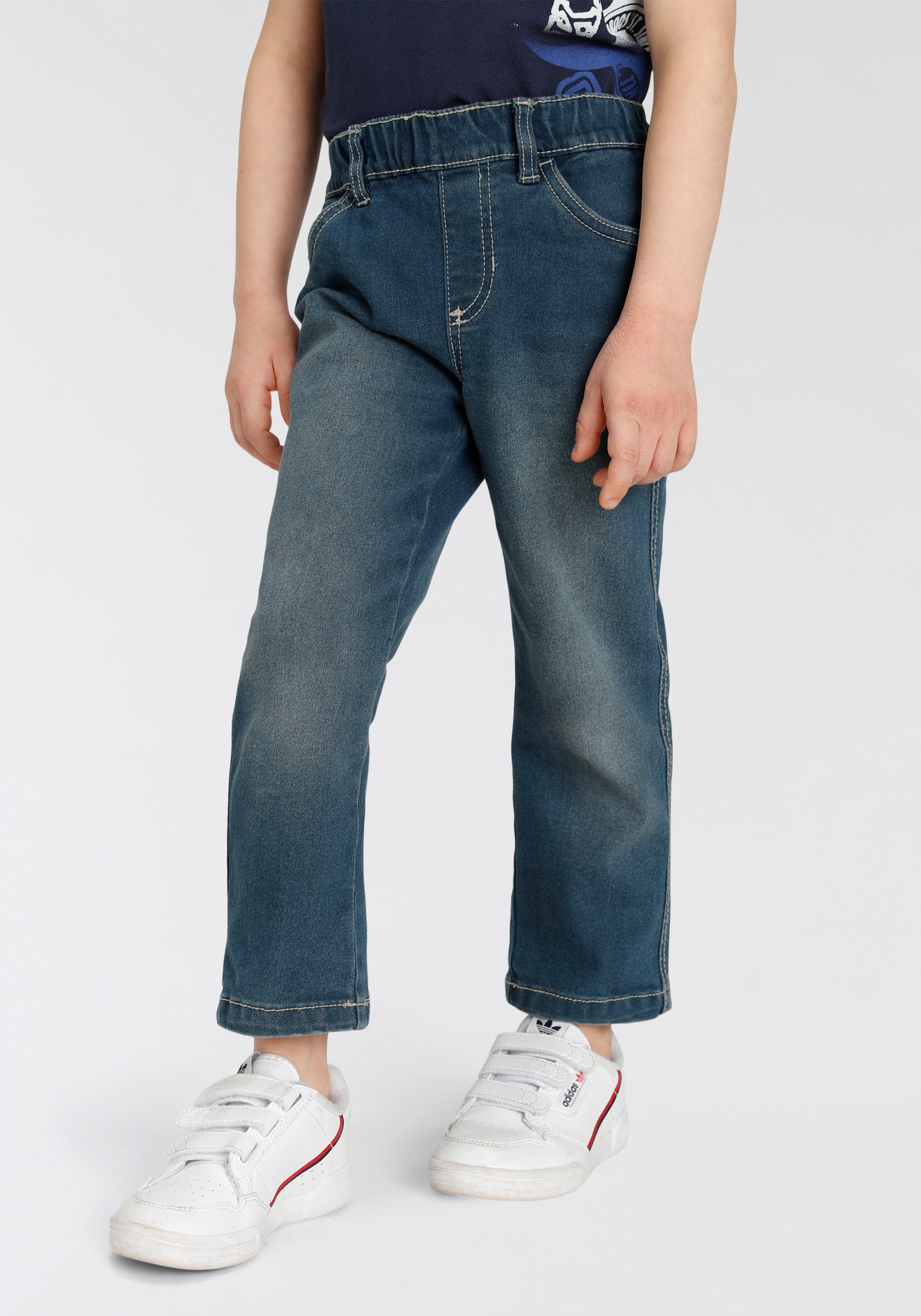 KIDSWORLD Comfortjeans , Stretch-Jeans voor kleine jongens comfortabele pasvorm, rechte pasvorm, met elastische taille