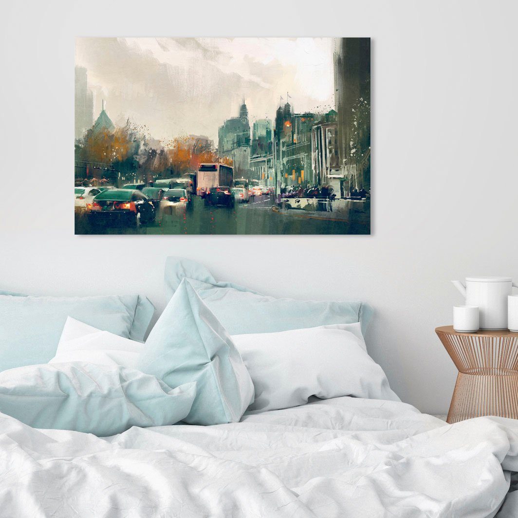 queence Artprint op linnen Verkeer Premium canvasstof, handgemaakt in Duitsland