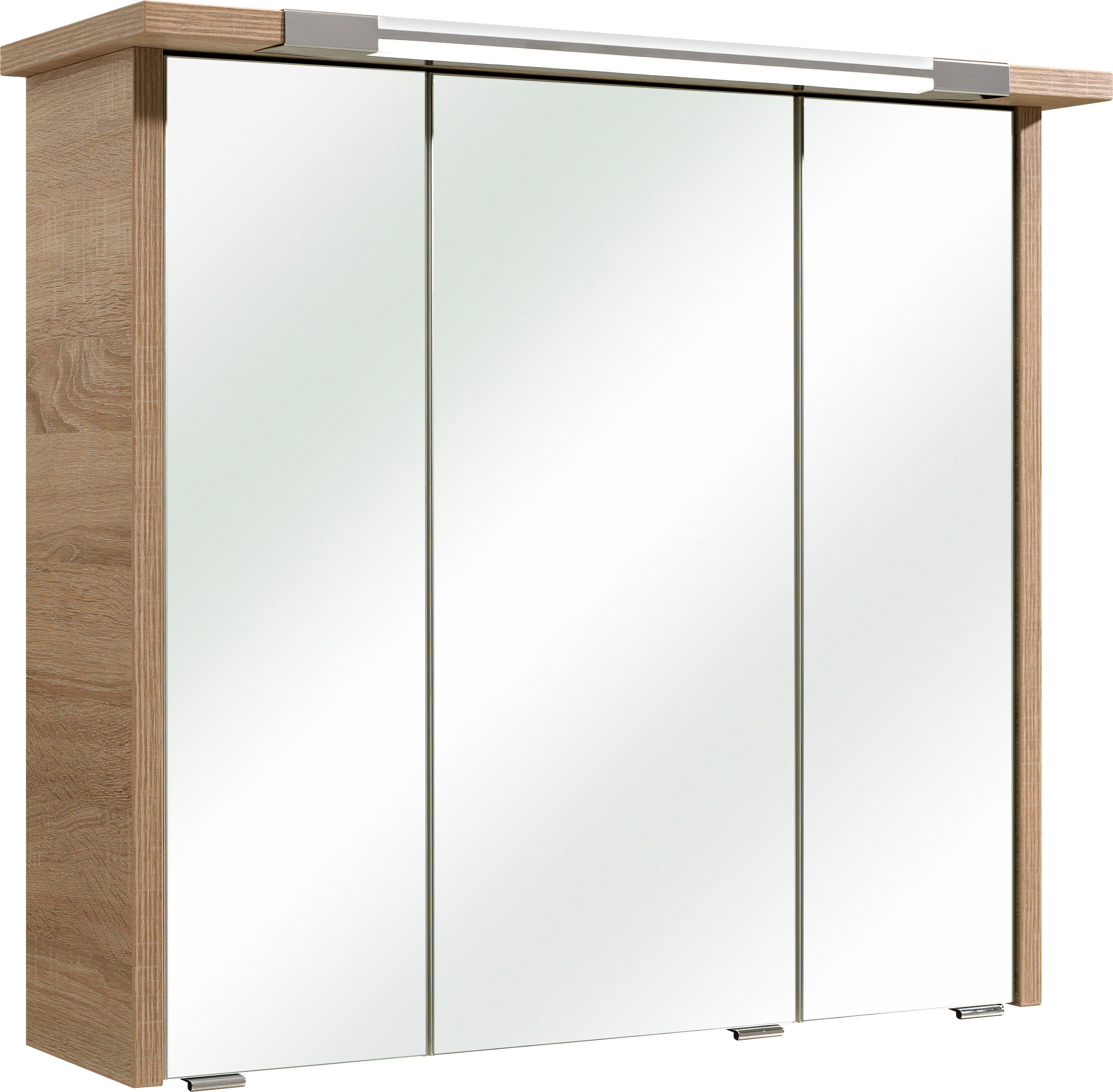 Saphir Badkamerserie Quickset 382 4-delig keramieken wastafelonderkast met led-spiegelkast (5-delig)