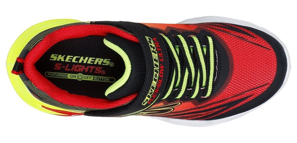 Skechers Kids Sneakers FLEX-GLOW ULTRA , blink-klittenbandschoen om in te glijden, neon, maat sjabloon om te downloaden