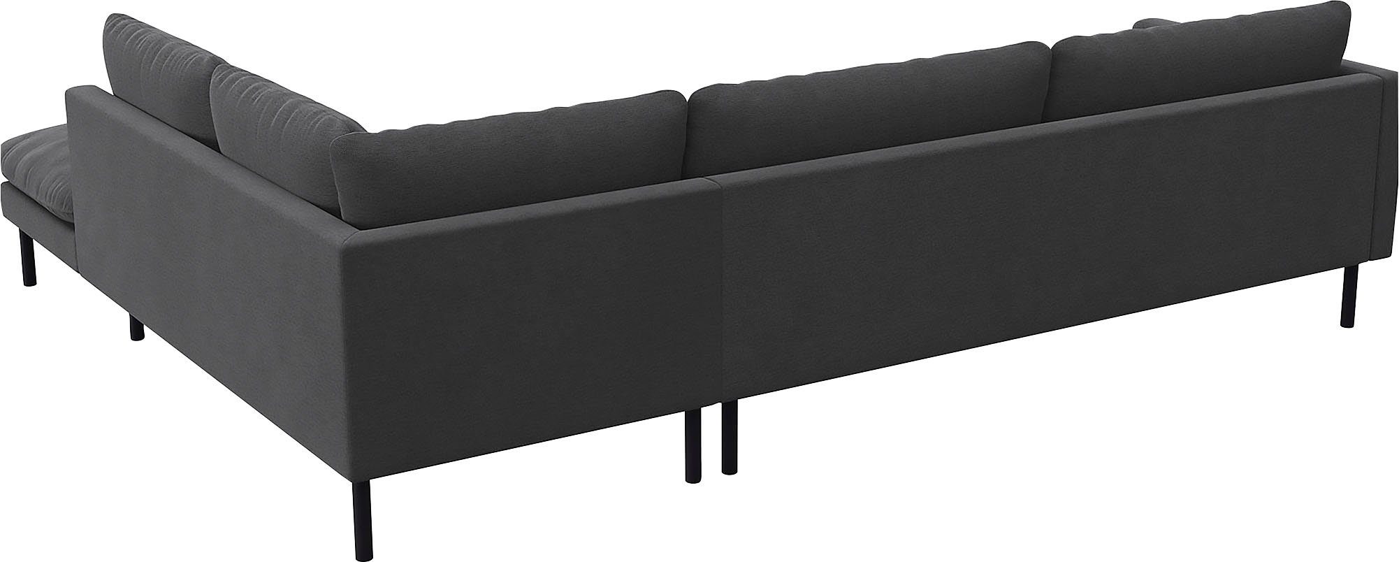 FLEXLUX Hoekbank Bolzano, elegant en comfortabel, L-vorm Zitting opgebouwd met koudschuim & staalgolven, losse zit- & rugkussens