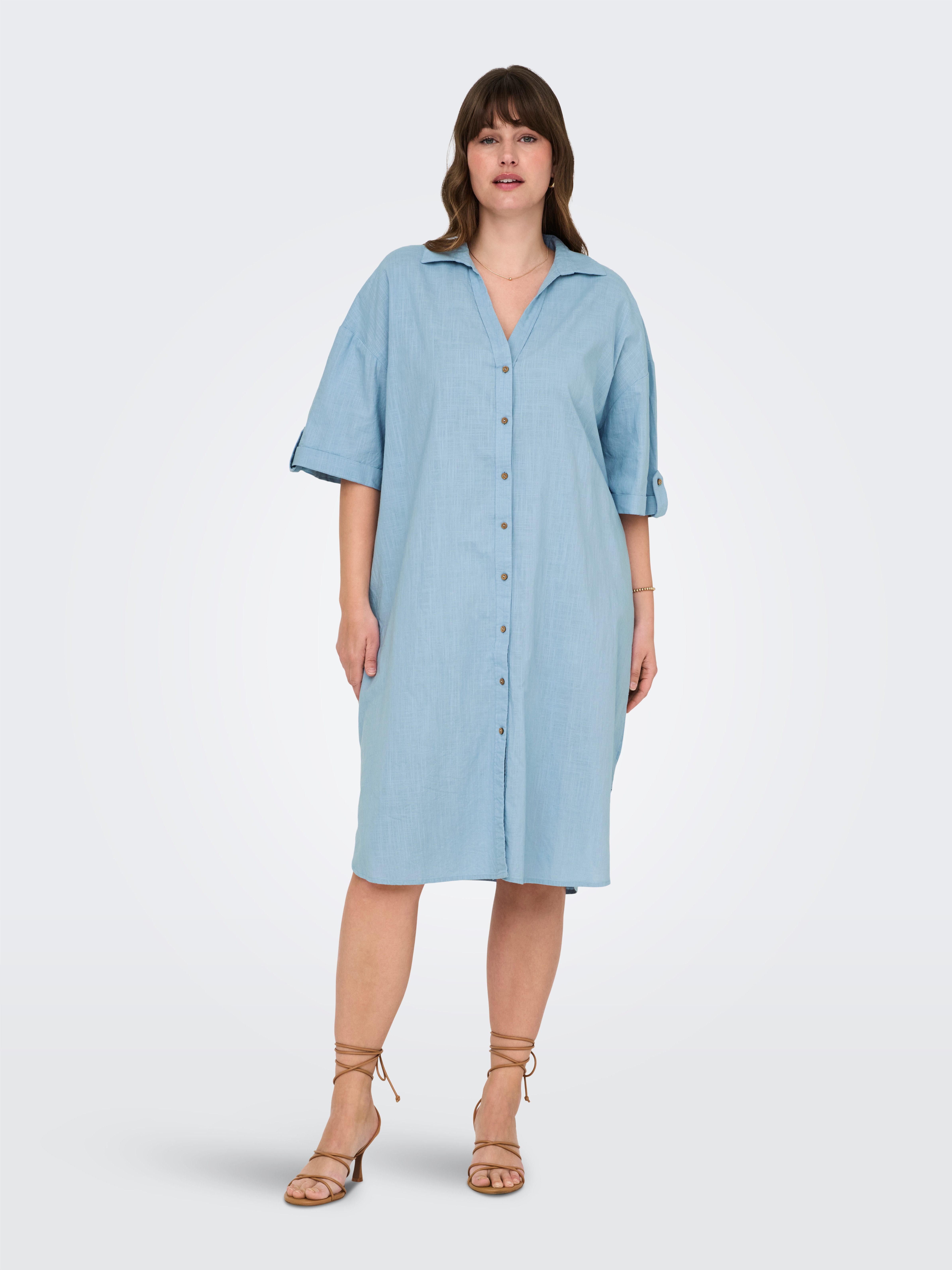 ONLY CARMAKOMA Blousejurk CARCOCO SS BLK SHIRT DRESS WVN