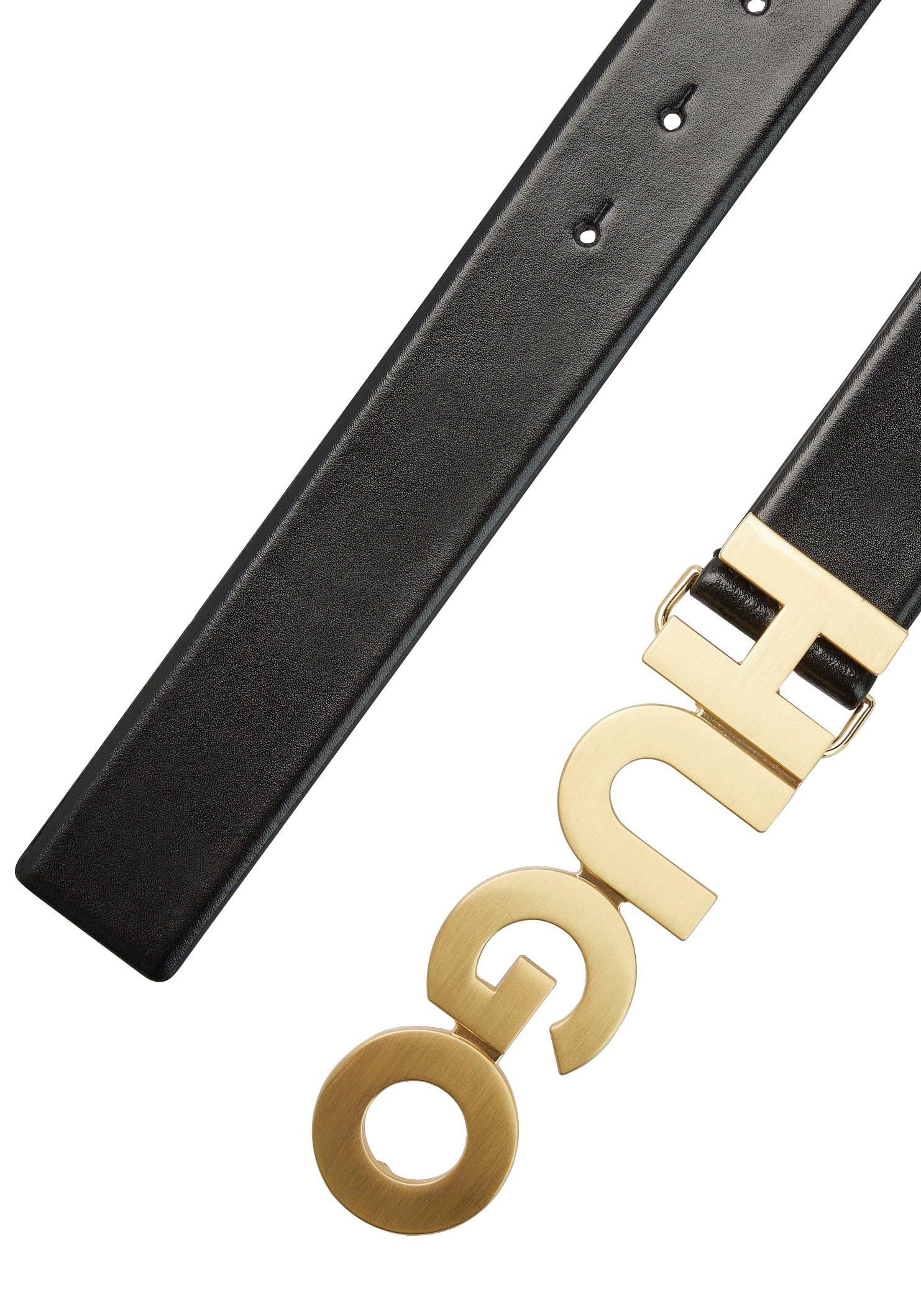 HUGO Leren riem met logogesp