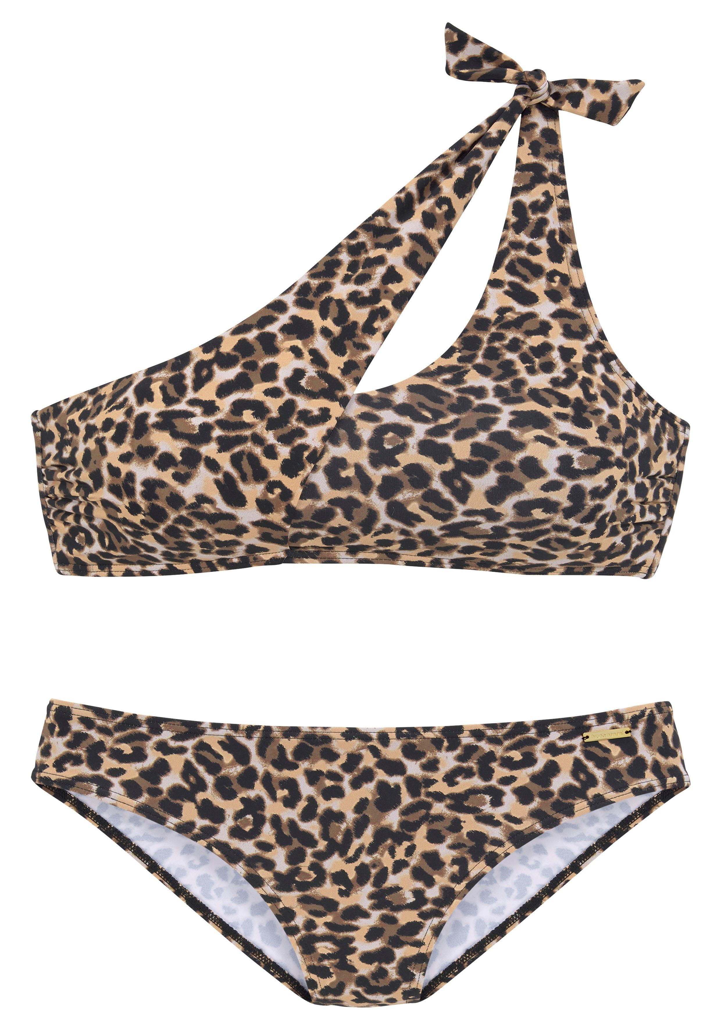 Bruno Banani Bustierbikini gedessineerd met asymmetrische snit