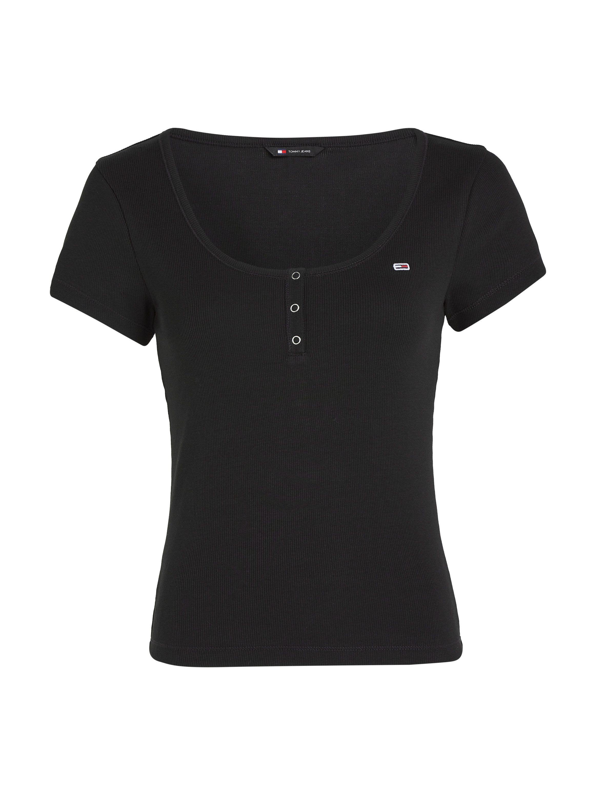 TOMMY JEANS Shirt met ronde hals TJW SLIM HENLEY TOP SS
