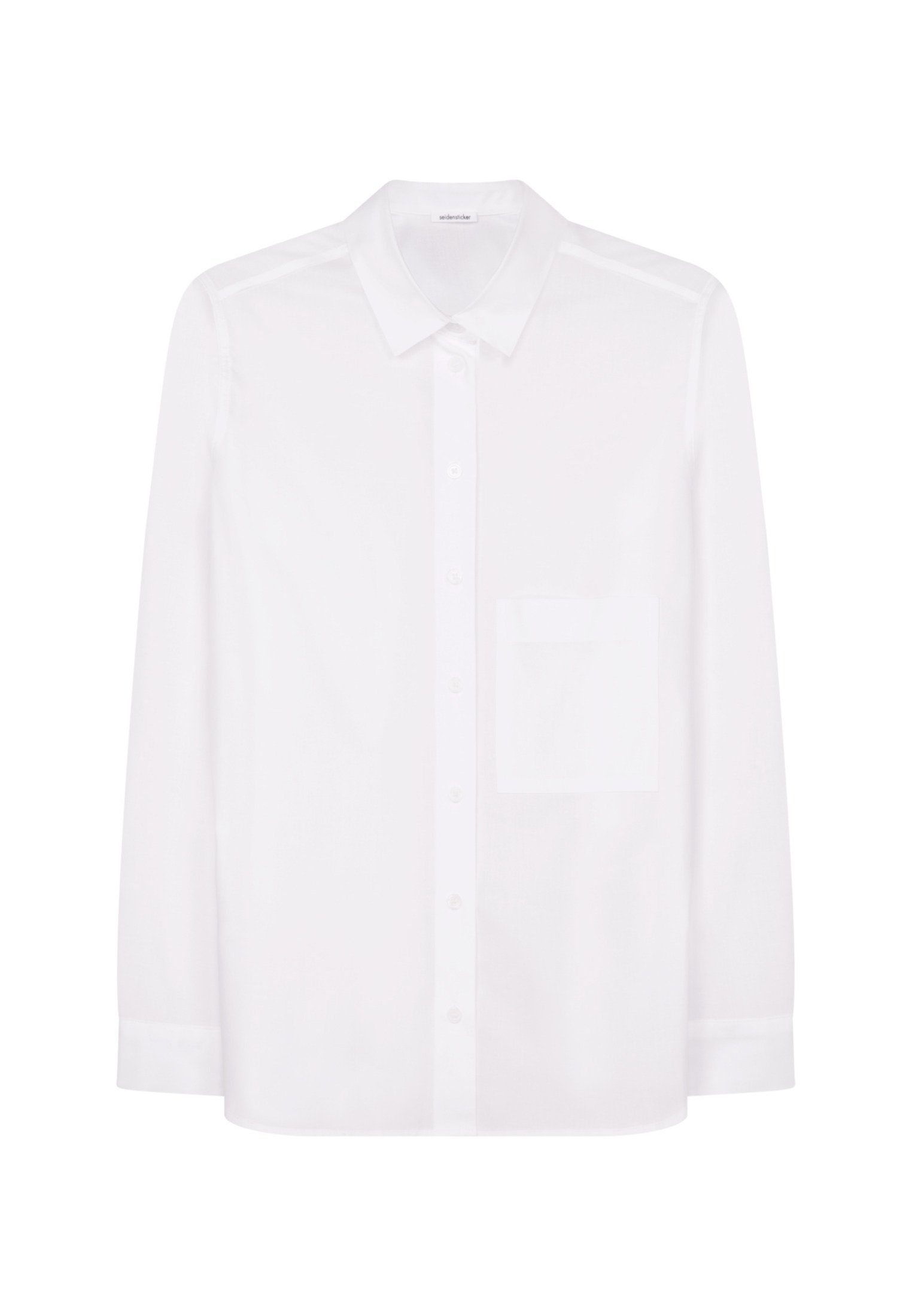 seidensticker Overhemdblouse Zwarte roos Lange mouwen kraag uni