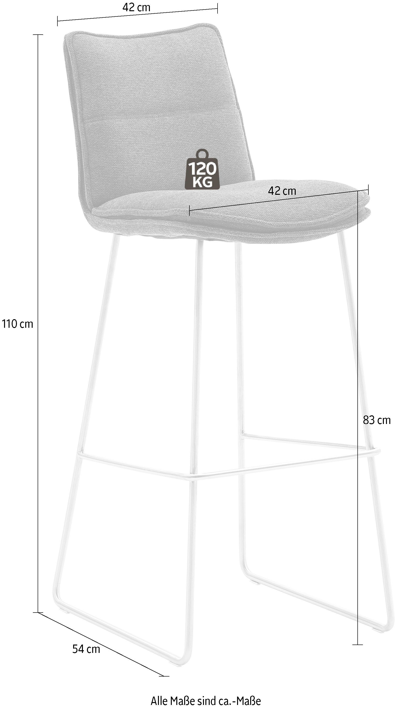 MCA furniture Barkruk Hampton Barkruk 180º draaibaar met nivellering, tot 120 kg belastbaar (2 stuks)