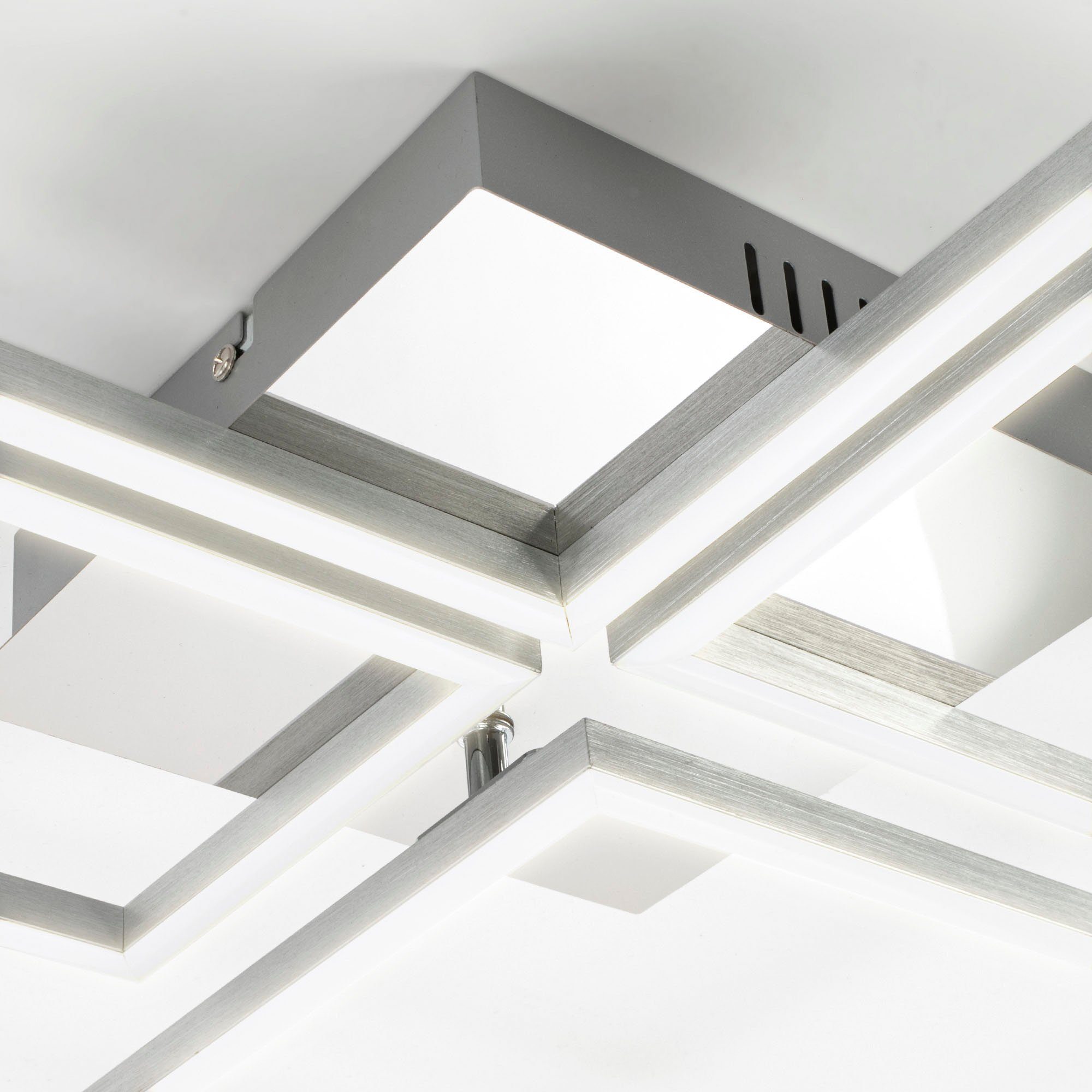 Briloner Leuchten Led-plafondlamp 3093018 FRAME Plafondlamp, 75x46,7x7,5cm, Chroom-Alu, Woonkamer, Slaapkamer
