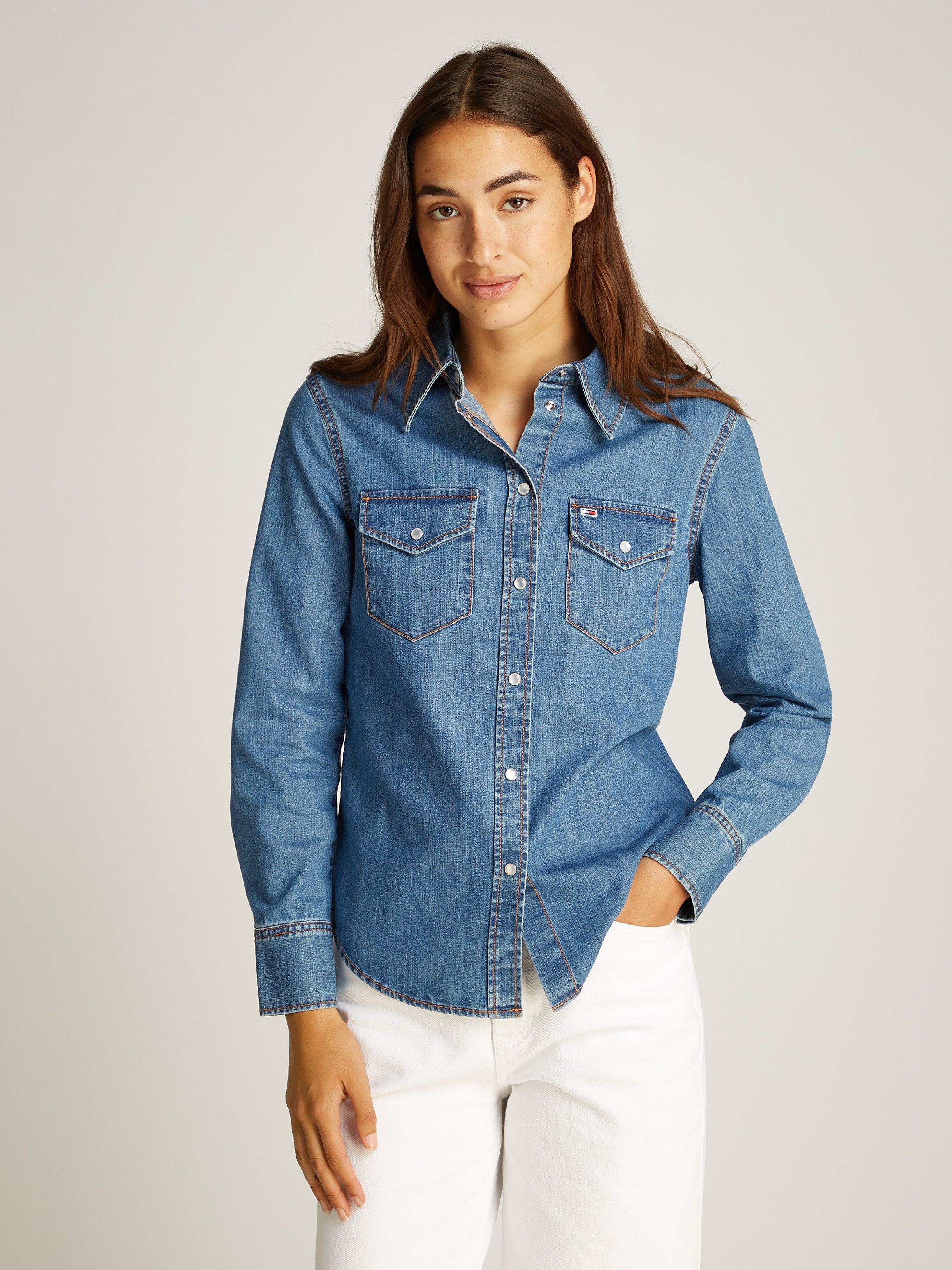 TOMMY JEANS blouse REGULAR WESTERN SHIRT