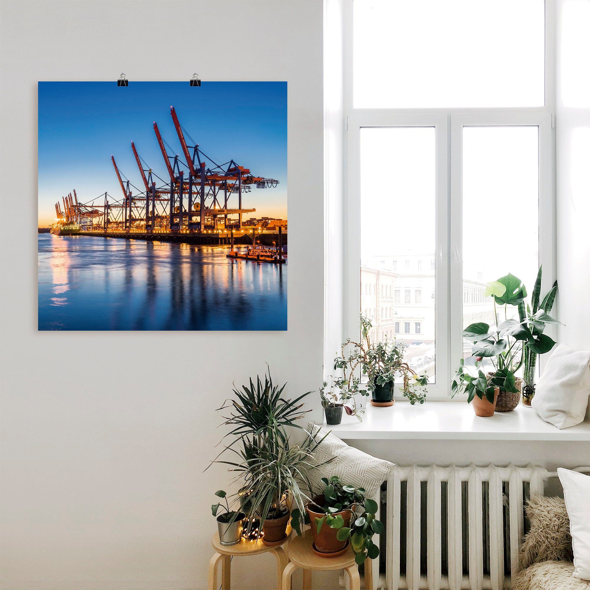 Artland Artprint Hamburg Containerterminals in vele afmetingen & productsoorten - artprint van aluminium / artprint voor buiten, artprint op linnen, poster, muursticker / wandfolie