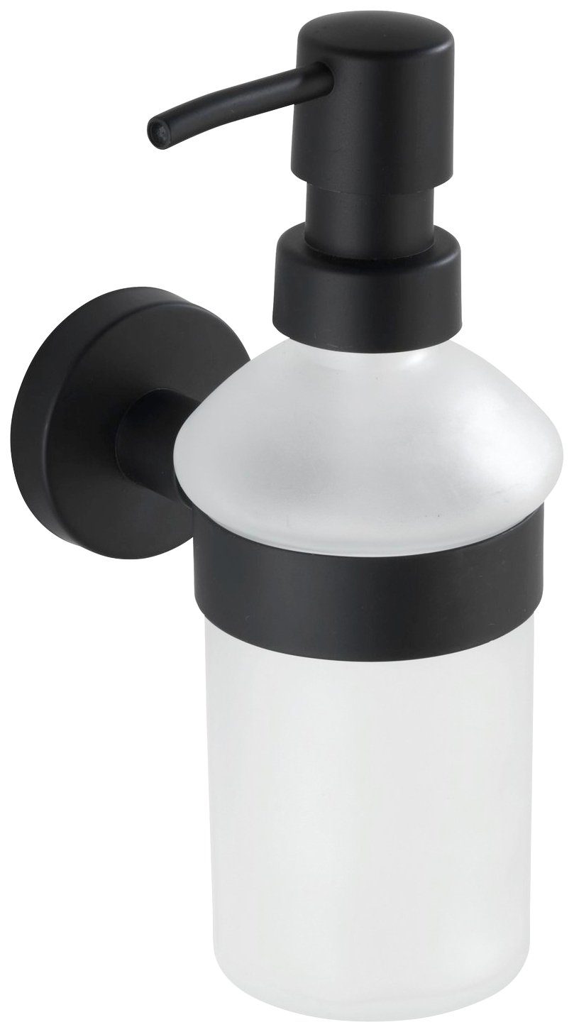 WENKO Zeepdispenser Bosio Edelstaal roestvrij, ca. 200 ml zeepdispensers zwart