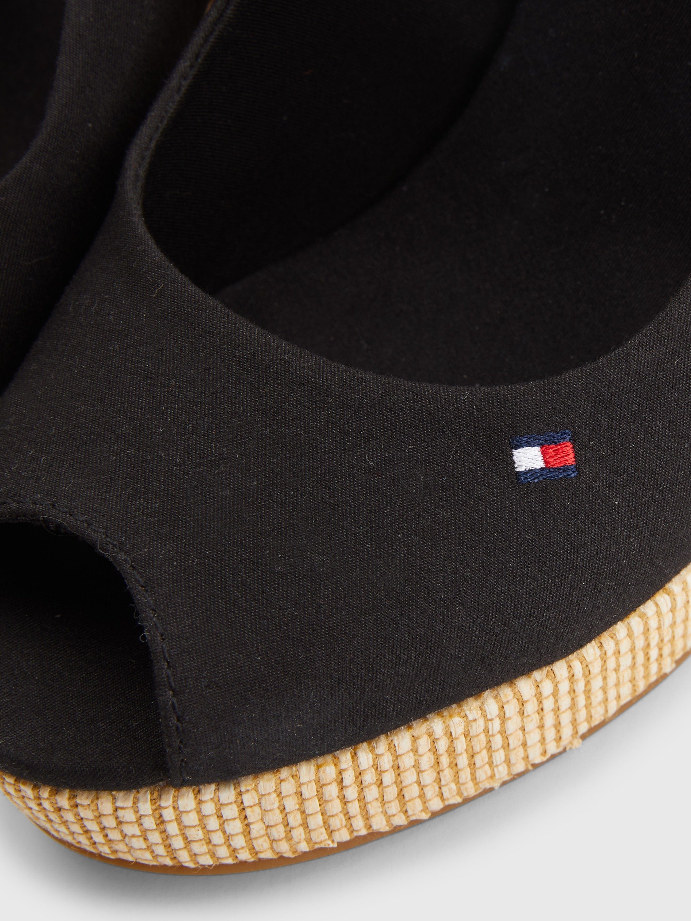 Tommy Hilfiger Sleehaksandaaltjes ICONIC ELENA SLING BACK WEDGE zomerschoen, sandaal, sleehak, met verstelbare gesp