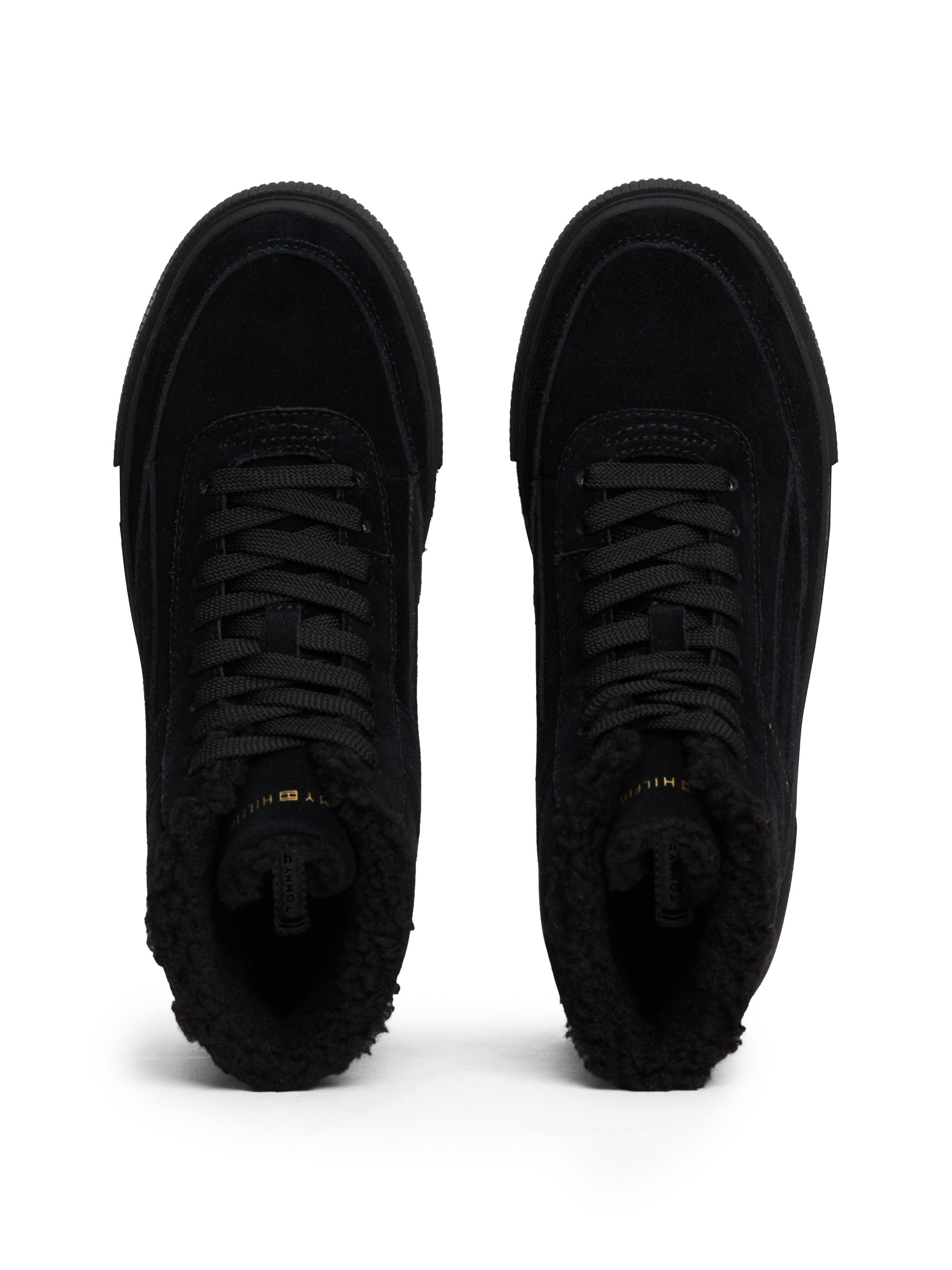 Tommy Hilfiger Winterlaarzen SUEDE VULC WINTER SNEAKER HI , high-top sneaker, veterschoenen, enkellaars met zijlogo