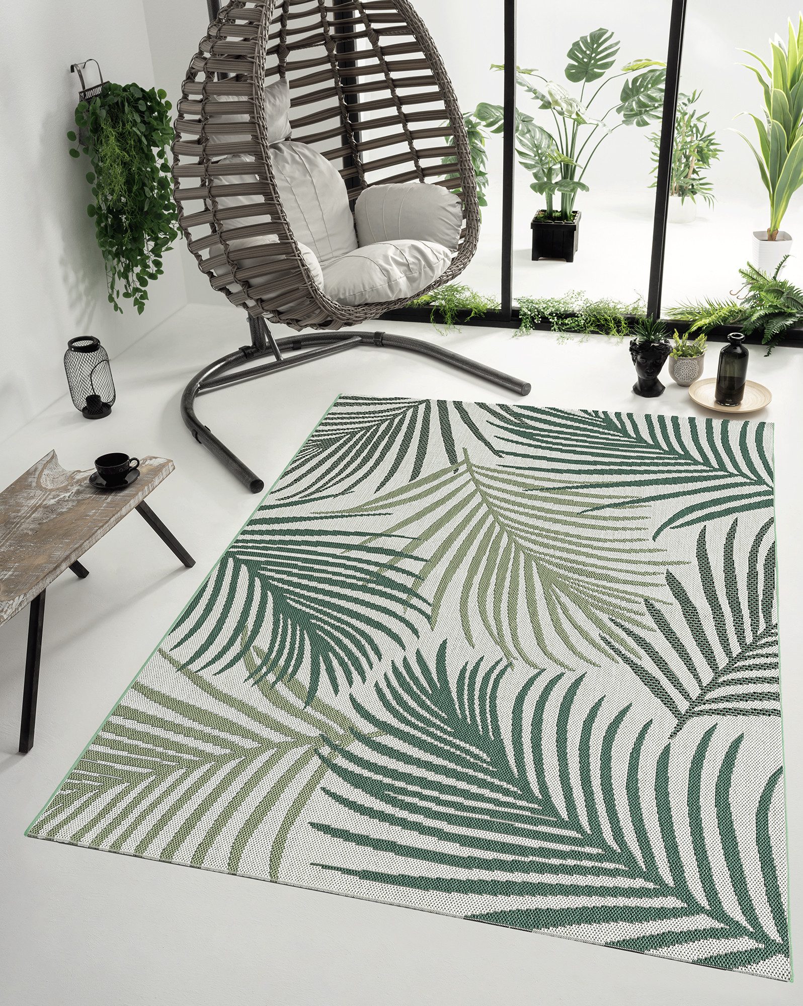 OTTO The carpet Vloerkleed Machka round moderne robuuste binnen- en buitenkleed moderne vloerkleden groen
