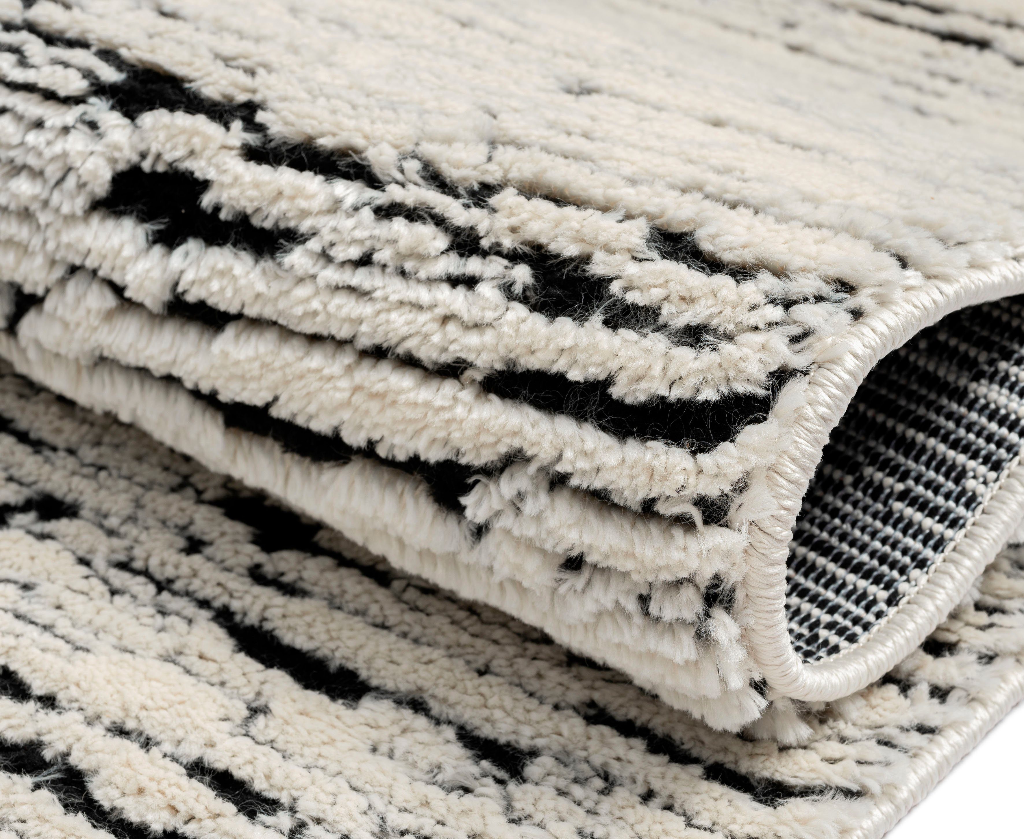 Myflair Möbel & Accessoires Hoogpolig vloerkleed Marokkaanse rockface voorraadopruiming modern, marokkaans ontwerp, gemêleerd, fluffy zacht, met franjes