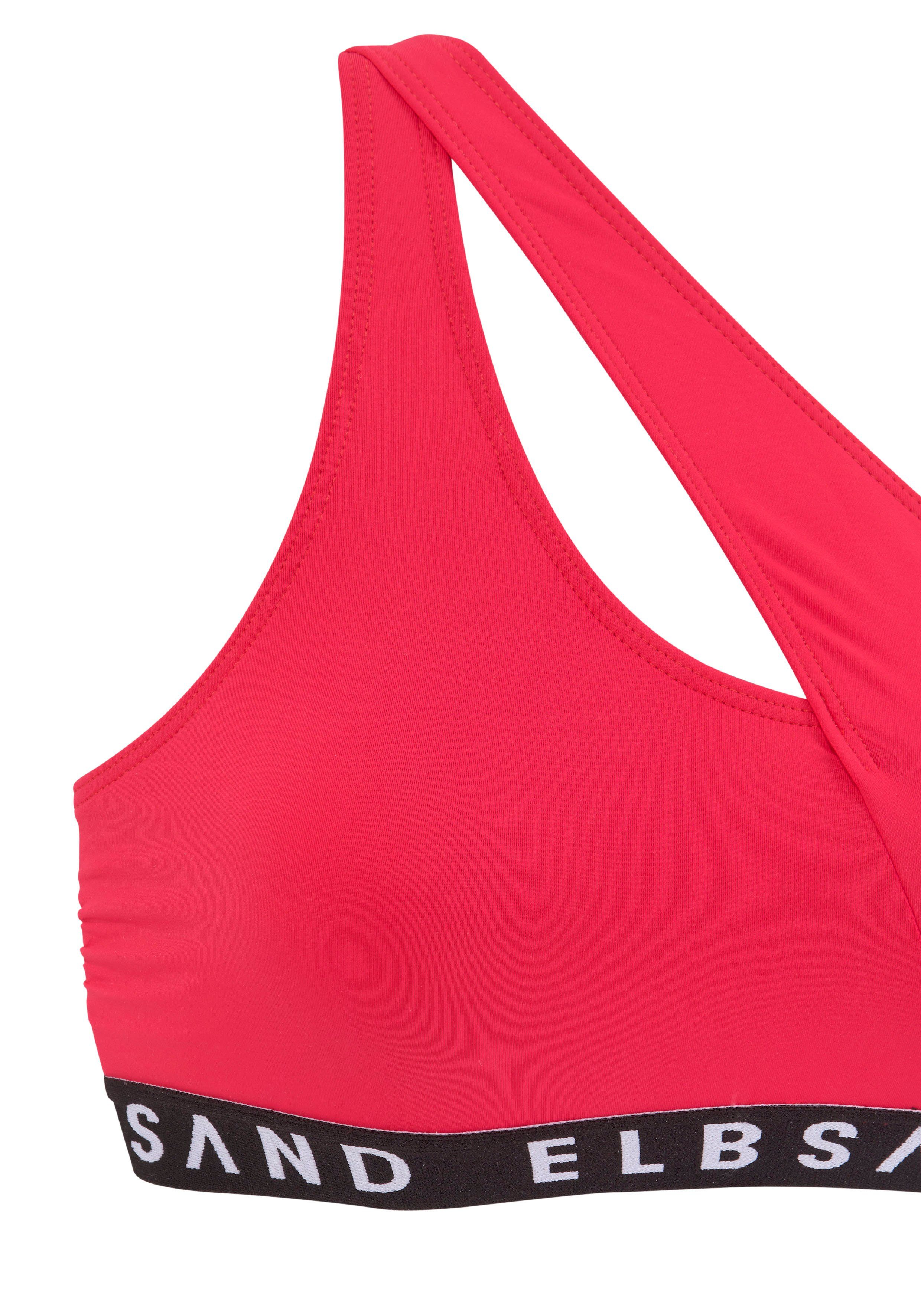 Elbsand Bustierbikini met merkopschriften in contrastkleur