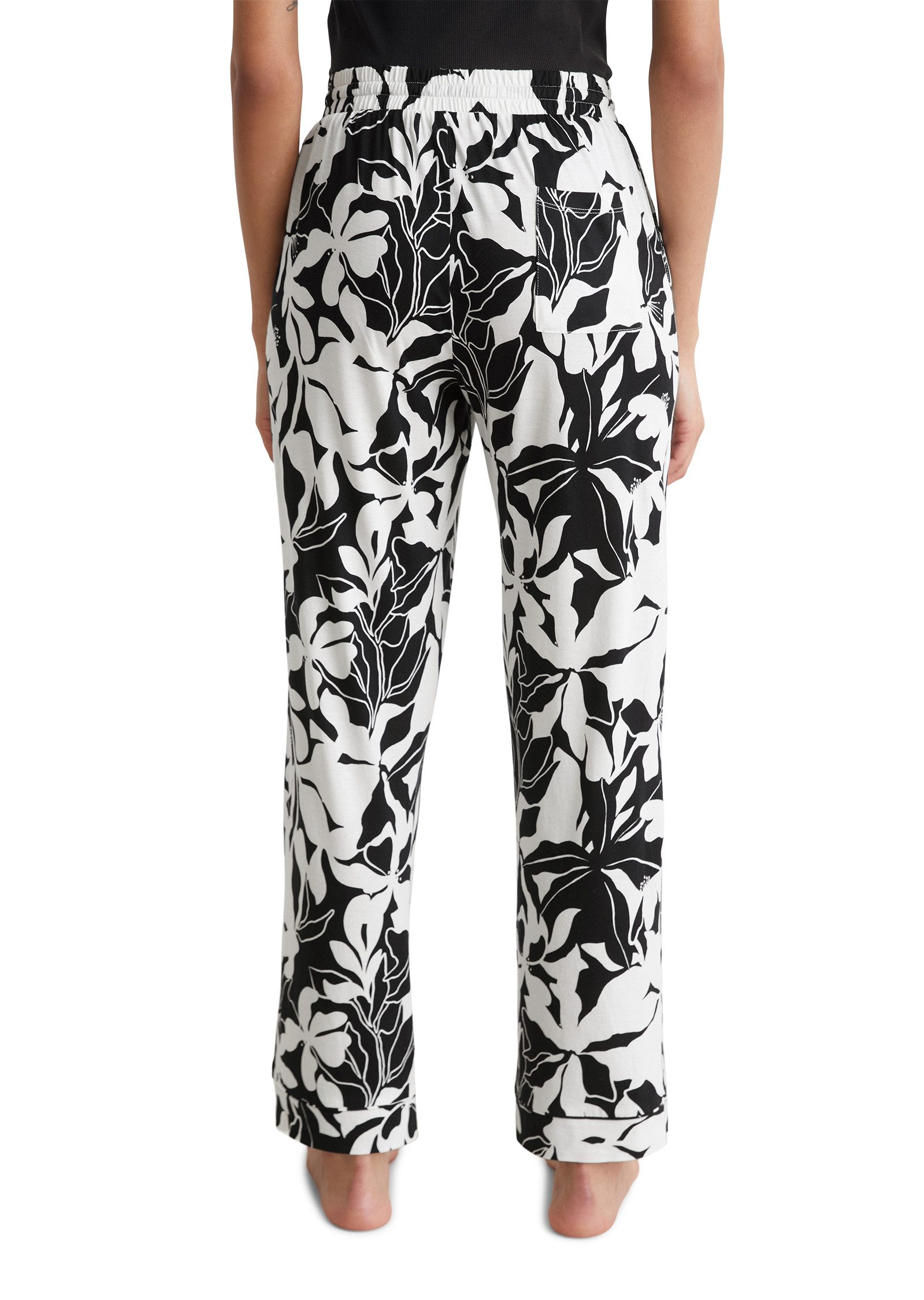 Marc O'Polo Loungebroek Mix & Match Cotton Modal Jersey Met allover print, trekkoord en bindband