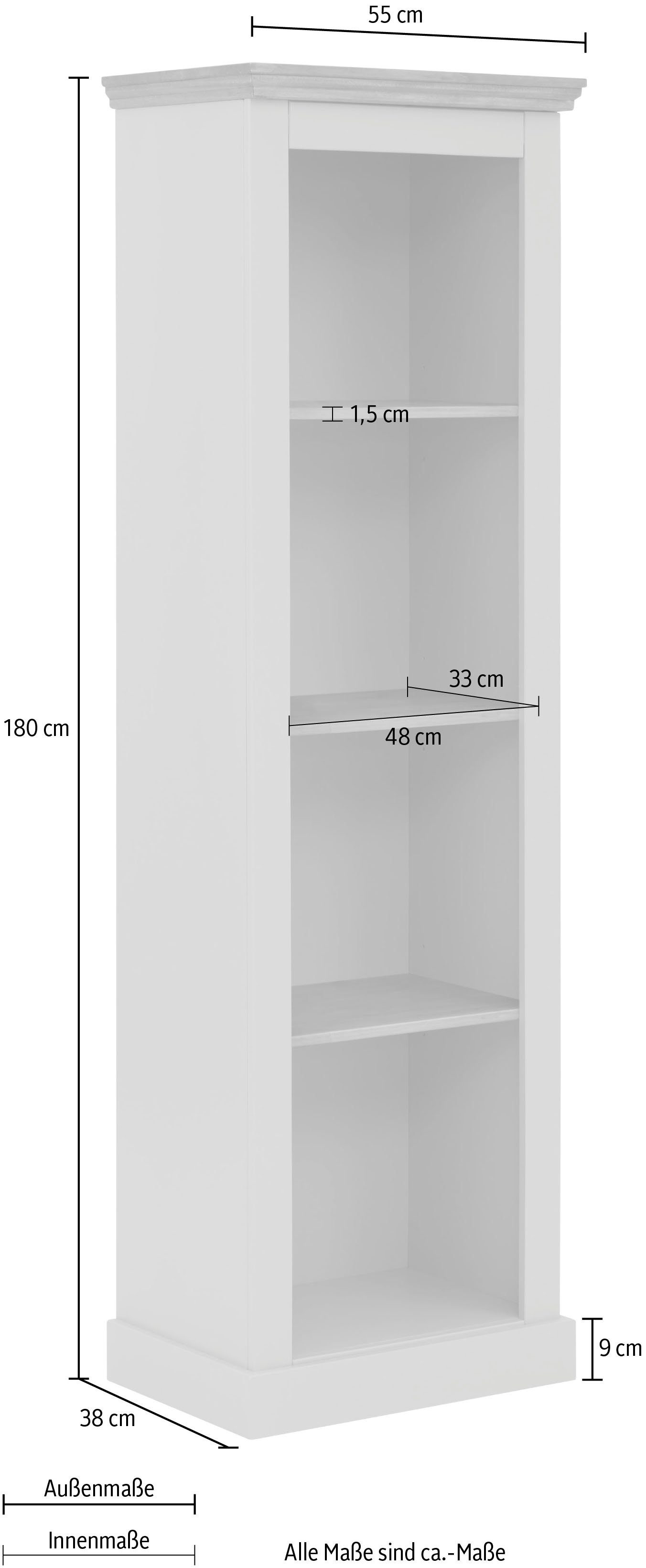 Home affaire Opbergrek Selma Grenen, vaste en verstelbare planken, breedte 55 cm, hoogte 180 cm (1 stuk)
