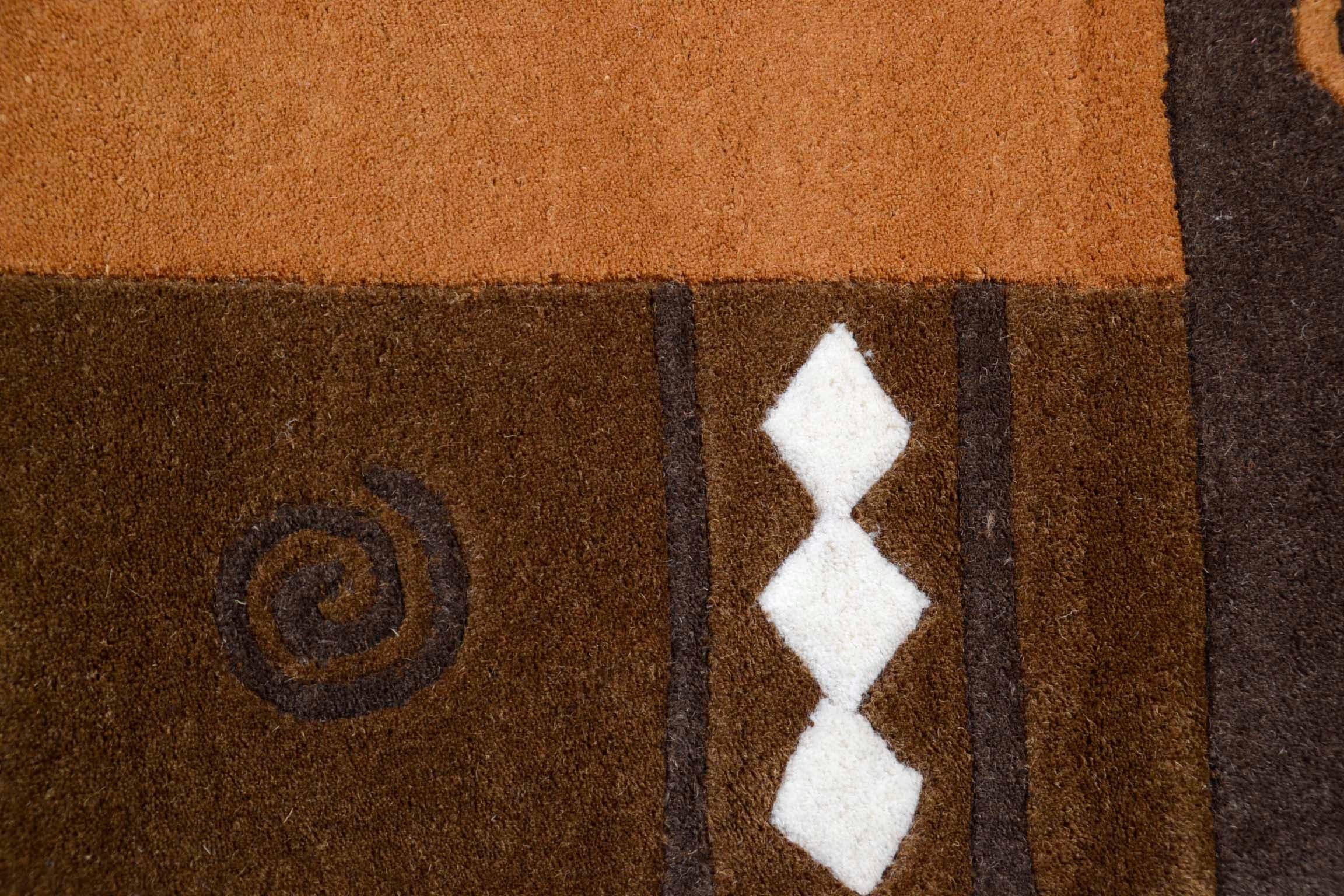 THEKO Wollen kleed AMBADI zuiver scheerwol, handgetuft, met randdessin, modern