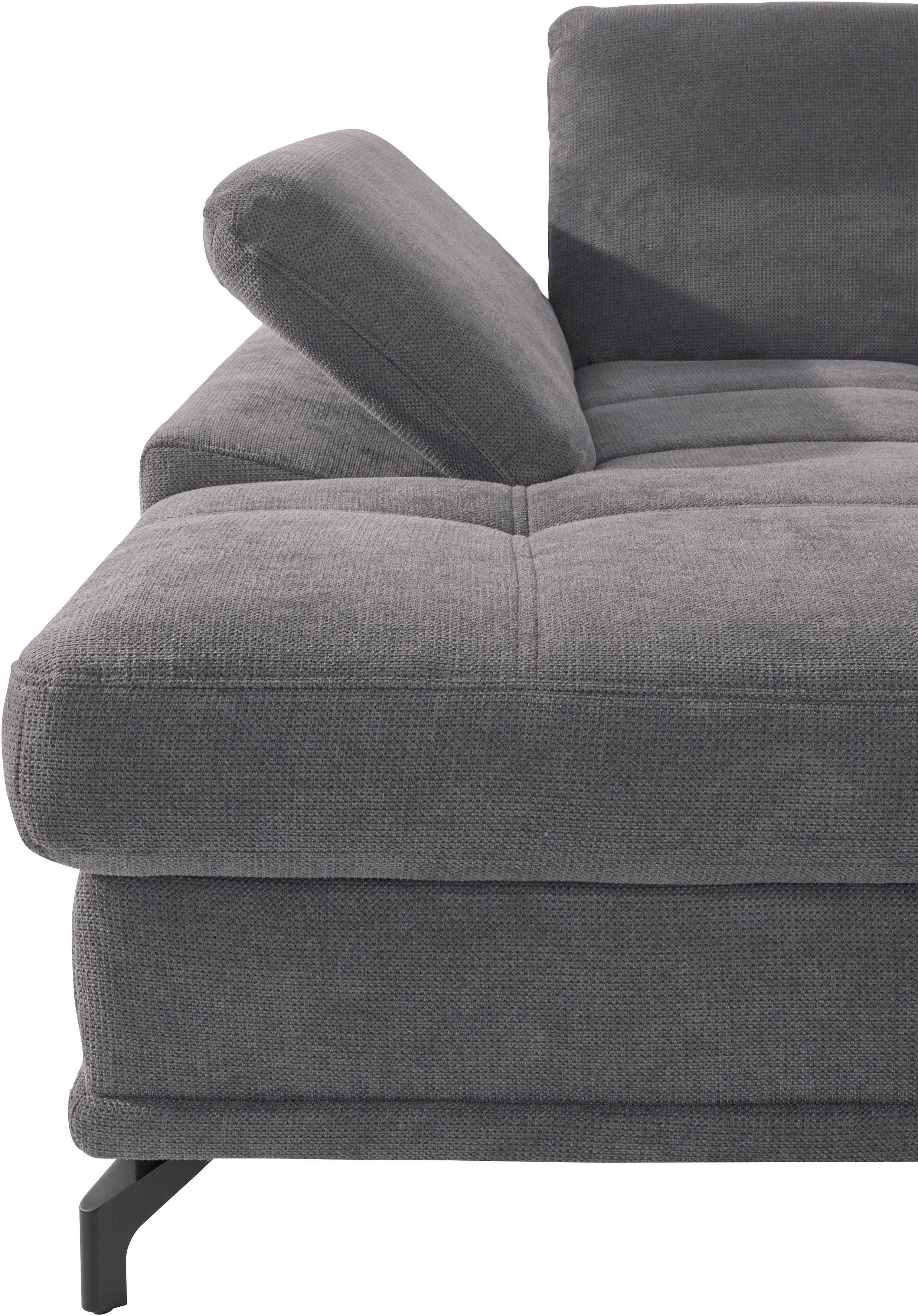 Places of Style Hoekbank Costello L-Form, B: 301 cm mit Sitztiefen-, Armteilverstellung & 3 nierkussens, optionele bedfunctie en bedlade