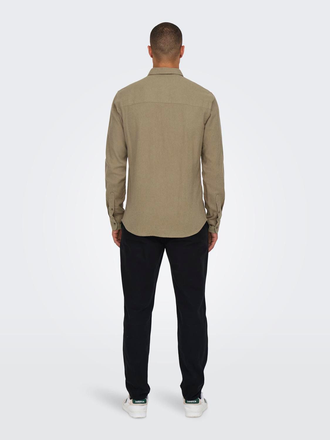 ONLY & SONS Overhemd met lange mouwen ONSGUDMUND SLIM 1-PKT SOLID SHIRT NOOS