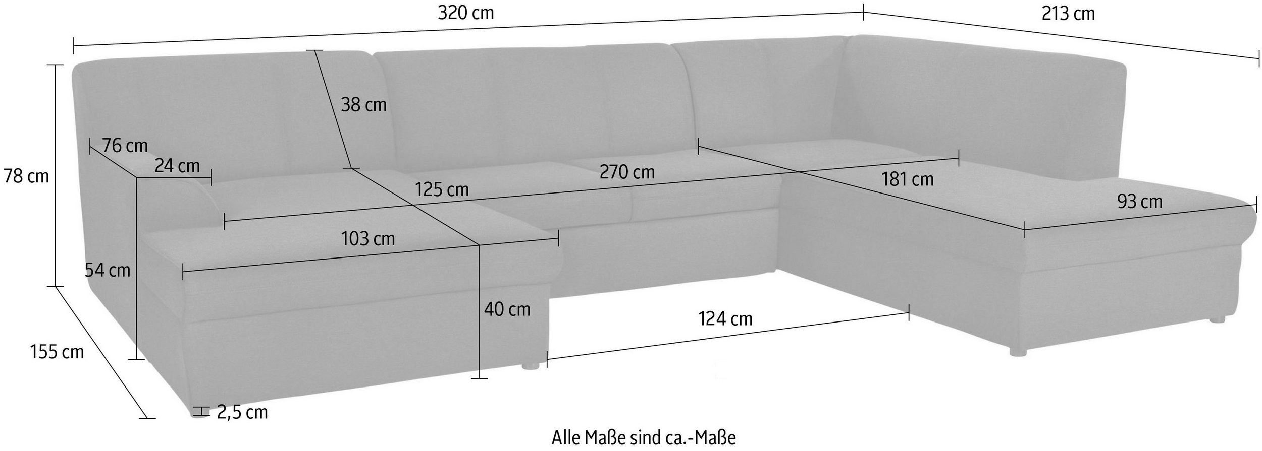DOMO collection Zithoek Topper, elegant en tijdloos, comfortabel, U-vorm