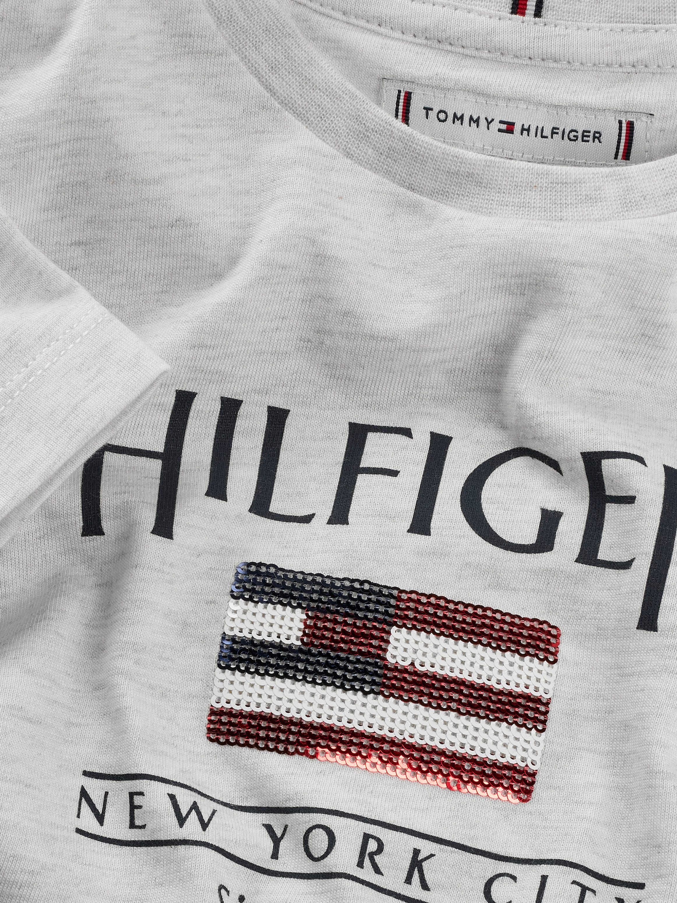 Tommy Hilfiger Shirtjurk HILFIGER SEQUINS FLAG TEE DRESS
