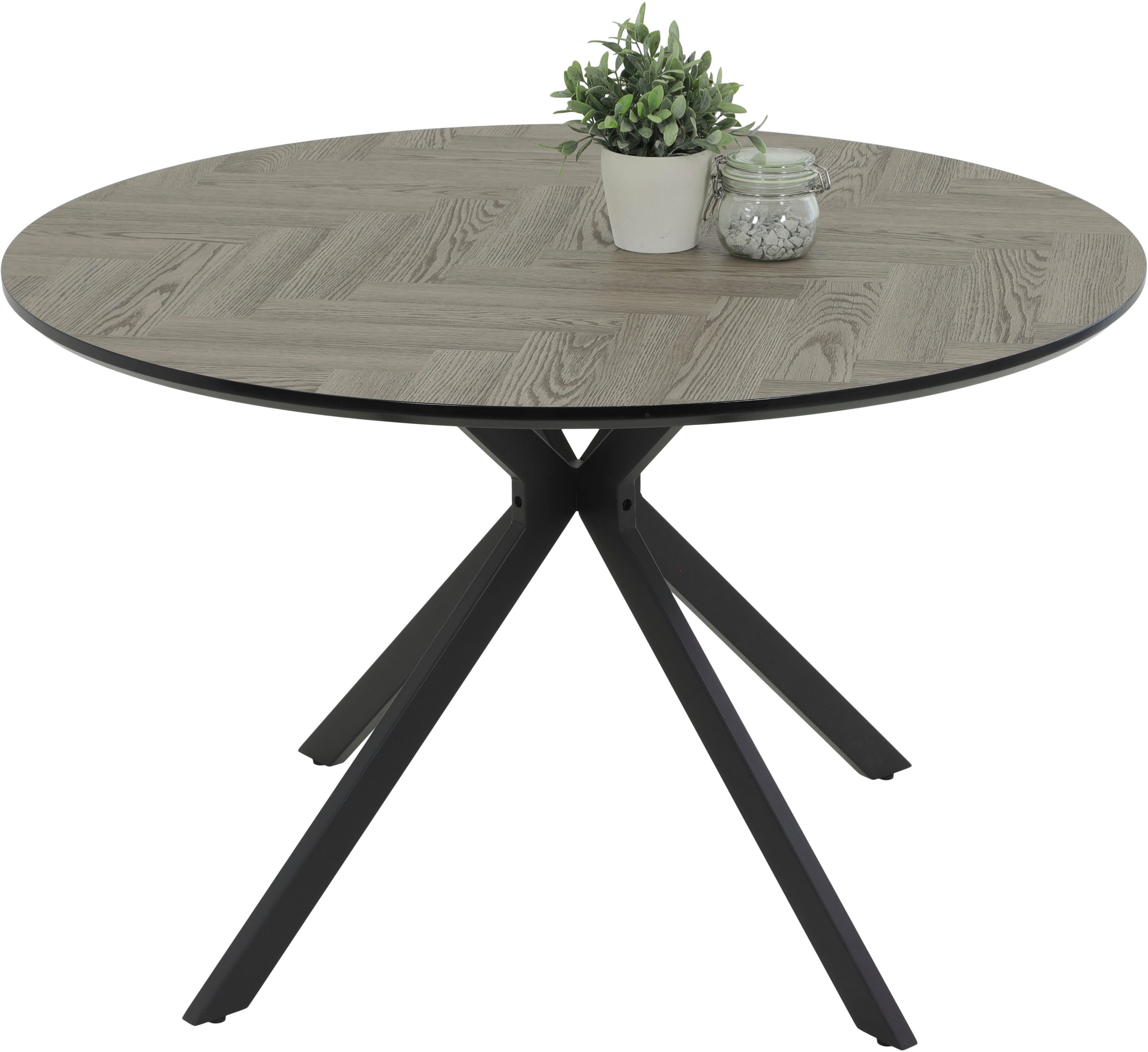 HELA Eettafel PETRA rond, zwitserse rand, mdf, visgraat nabootsing (1 stuk)