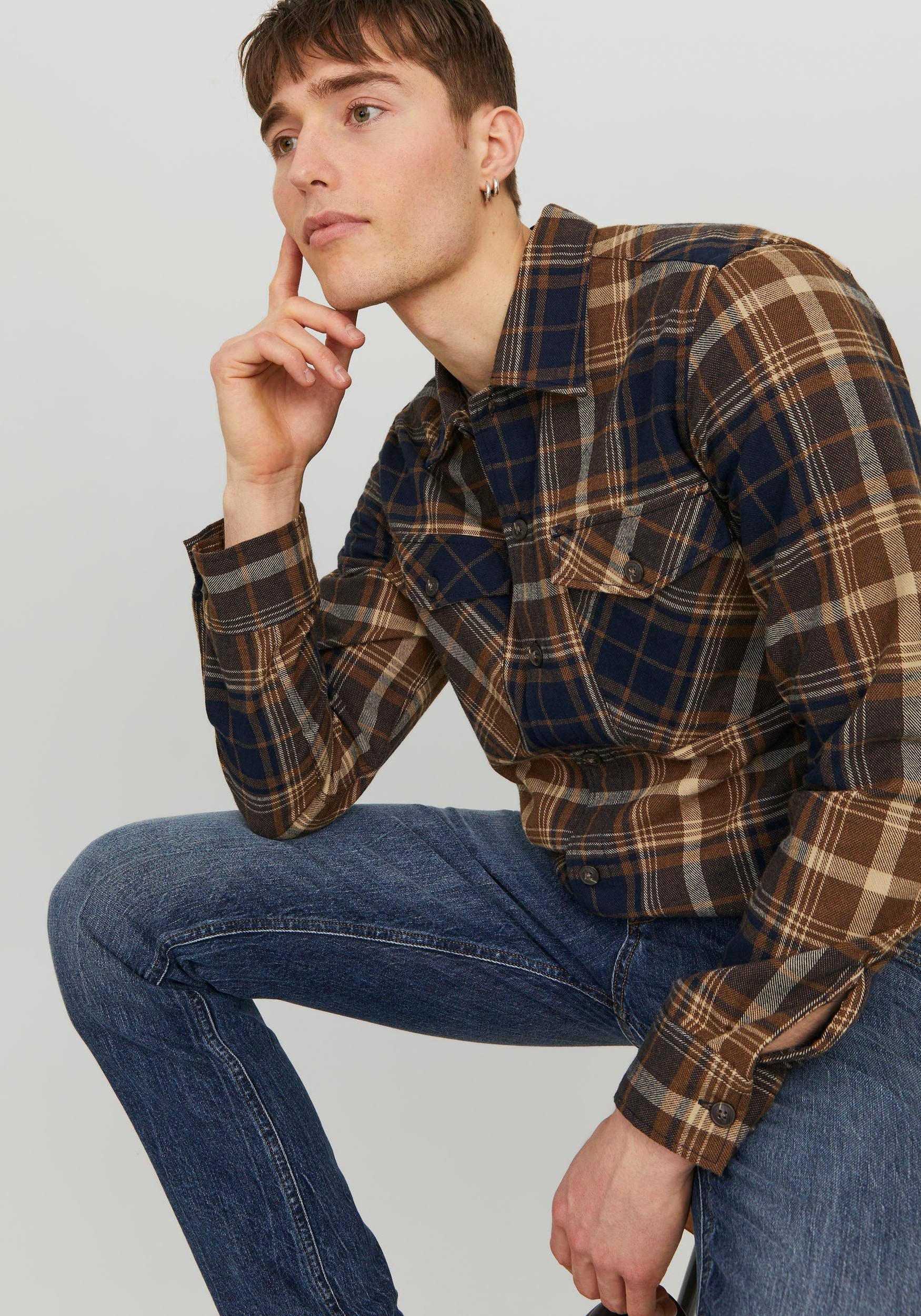 Jack & Jones Overhemd met lange mouwen JJEEDDIE OVERSHIRT LS NOOS