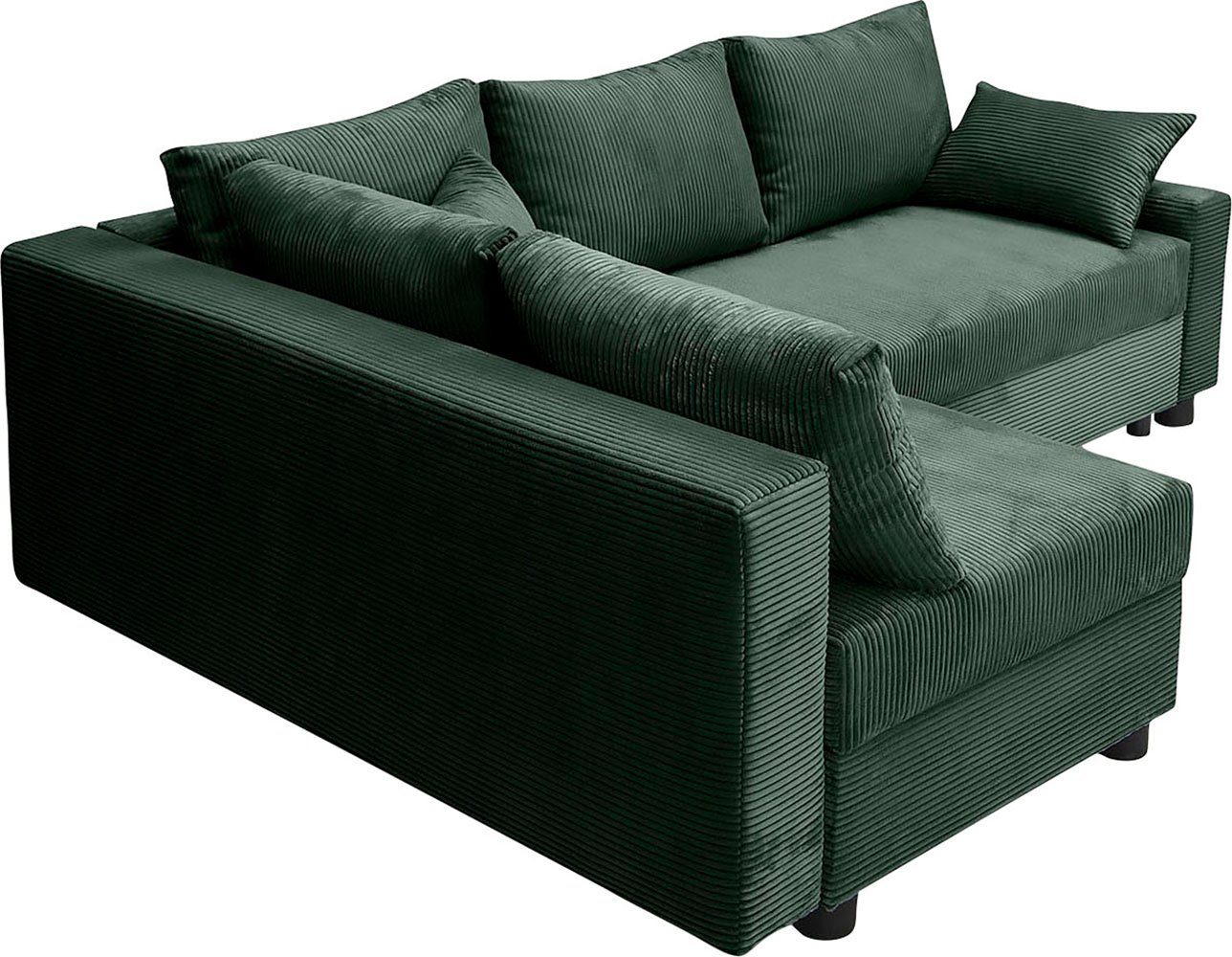 COLLECTION AB Hoekbank Parma L-vorm met slaapfunctie en bedlade, inclusief kussens, bonell-federkern