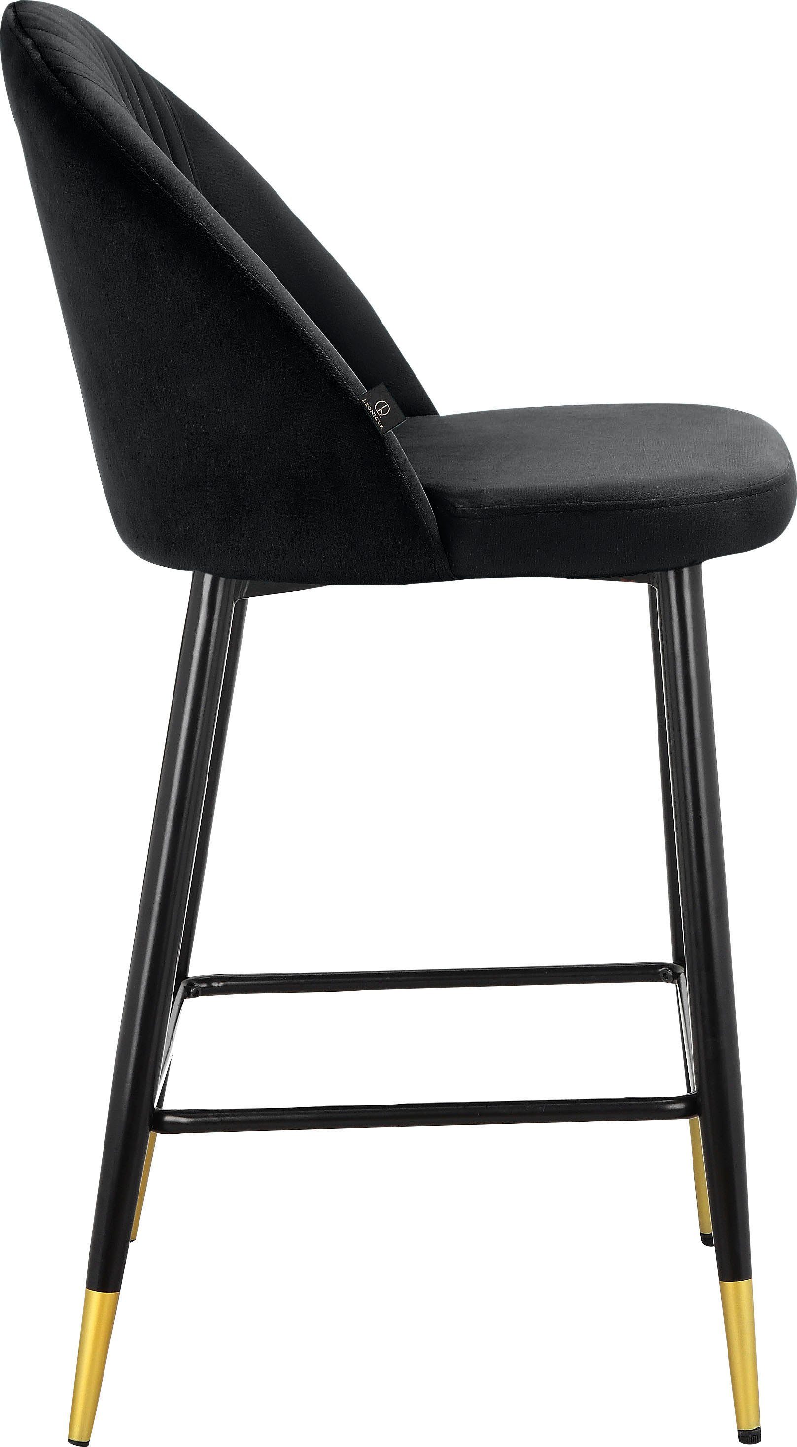 Leonique Bistrostoel Embrosse met zacht verdikte zitting en rugleuning, in mooie veloursstof, zithoogte 65 cm