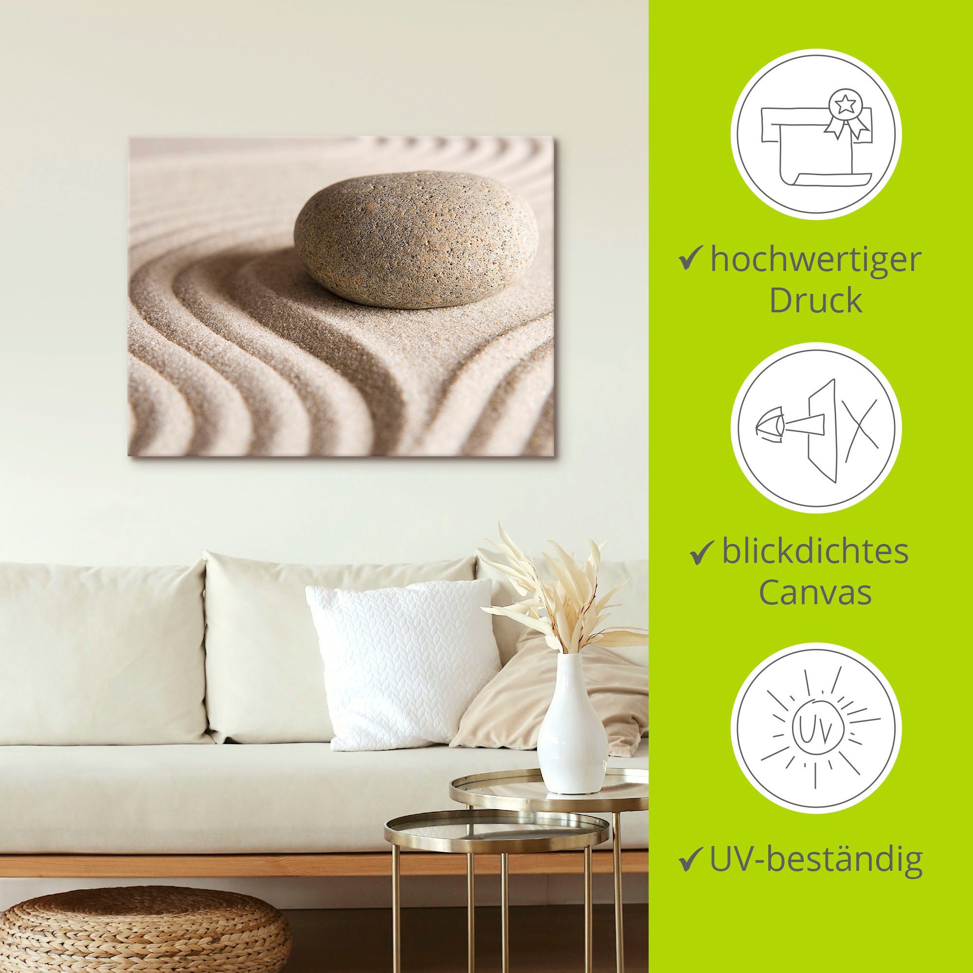 Artland Artprint Zen steen als artprint op linnen, poster in verschillende formaten maten