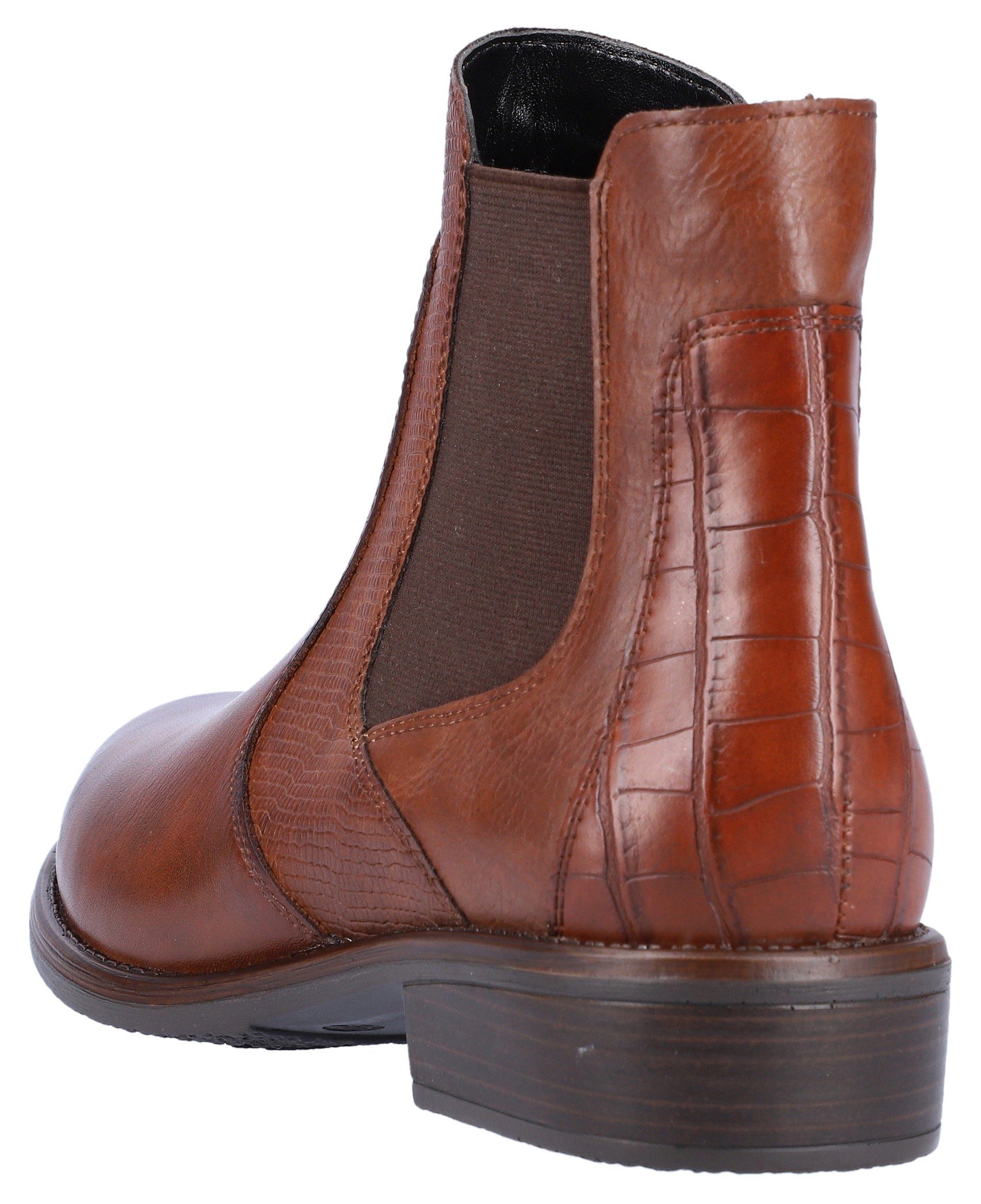 Remonte Chelsea-boots blokhak, laarsjes, business schoen, accenten in reptiel-look
