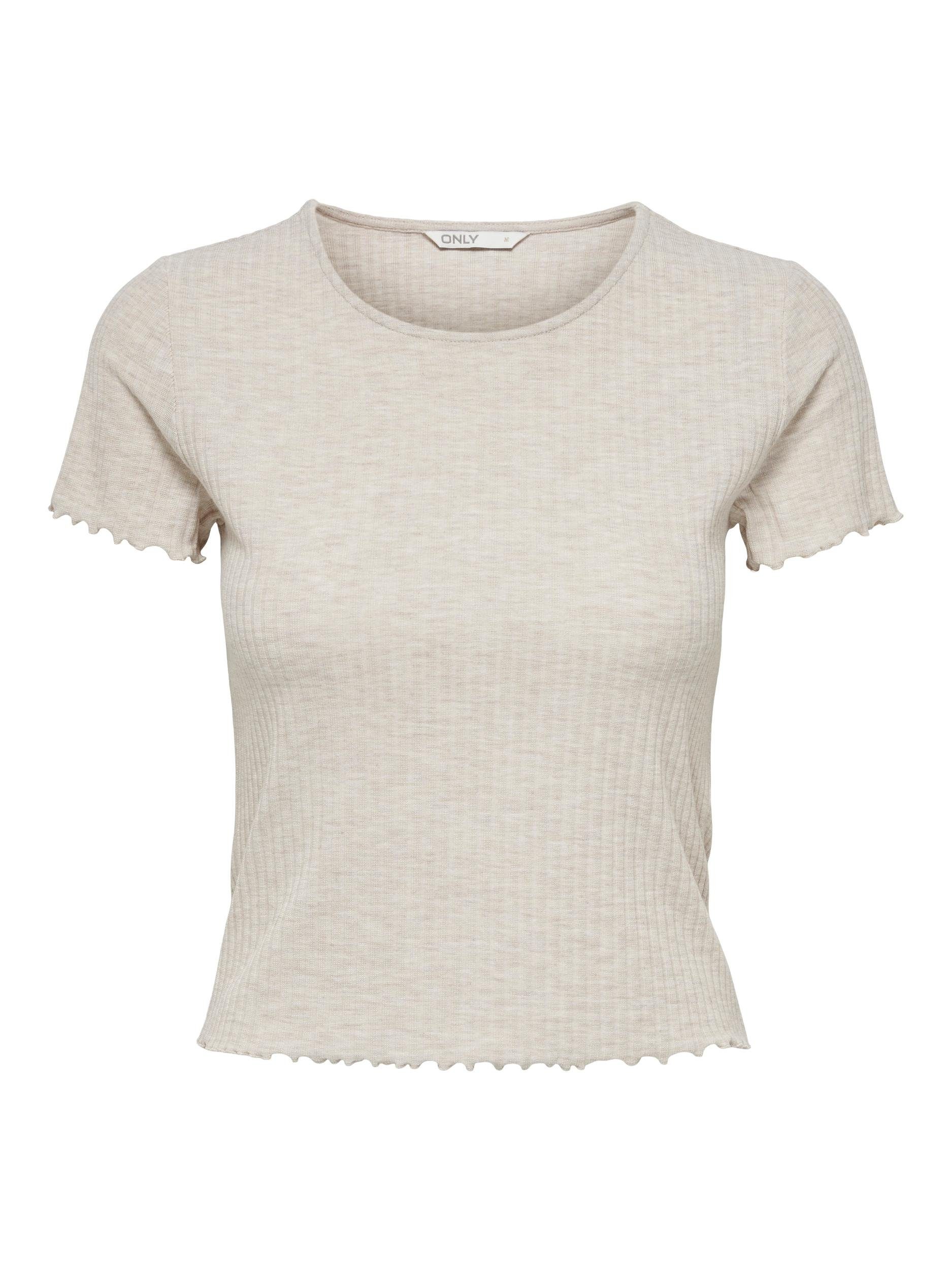 Only Shirt met ronde hals ONLEMMA – Shirt met korte mouwen en golvende zoom
