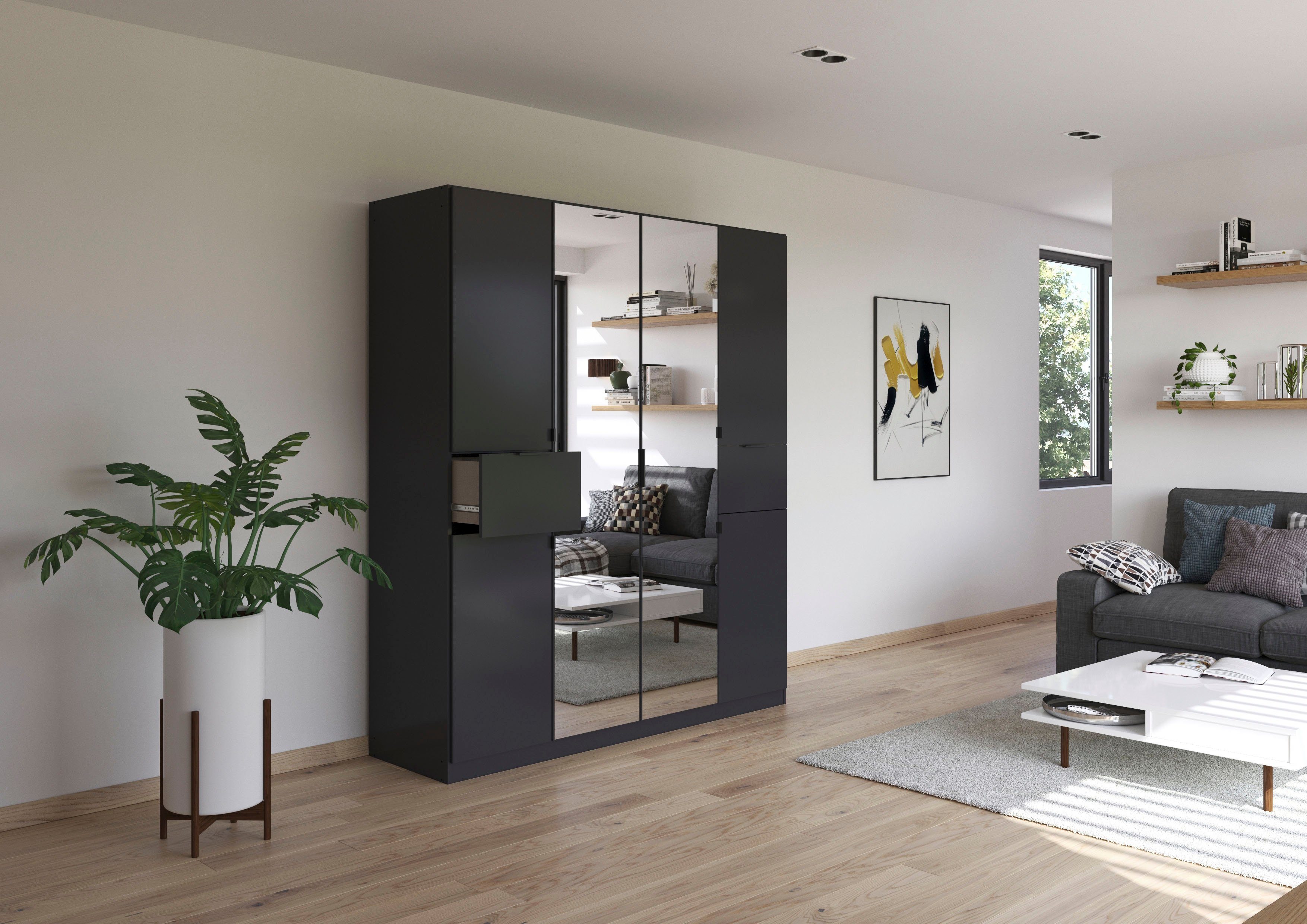 rauch Draaideurkast Kledingkast kast garderobe waskast TICAO met 2 ruime lades, veel opbergruimte made in germany