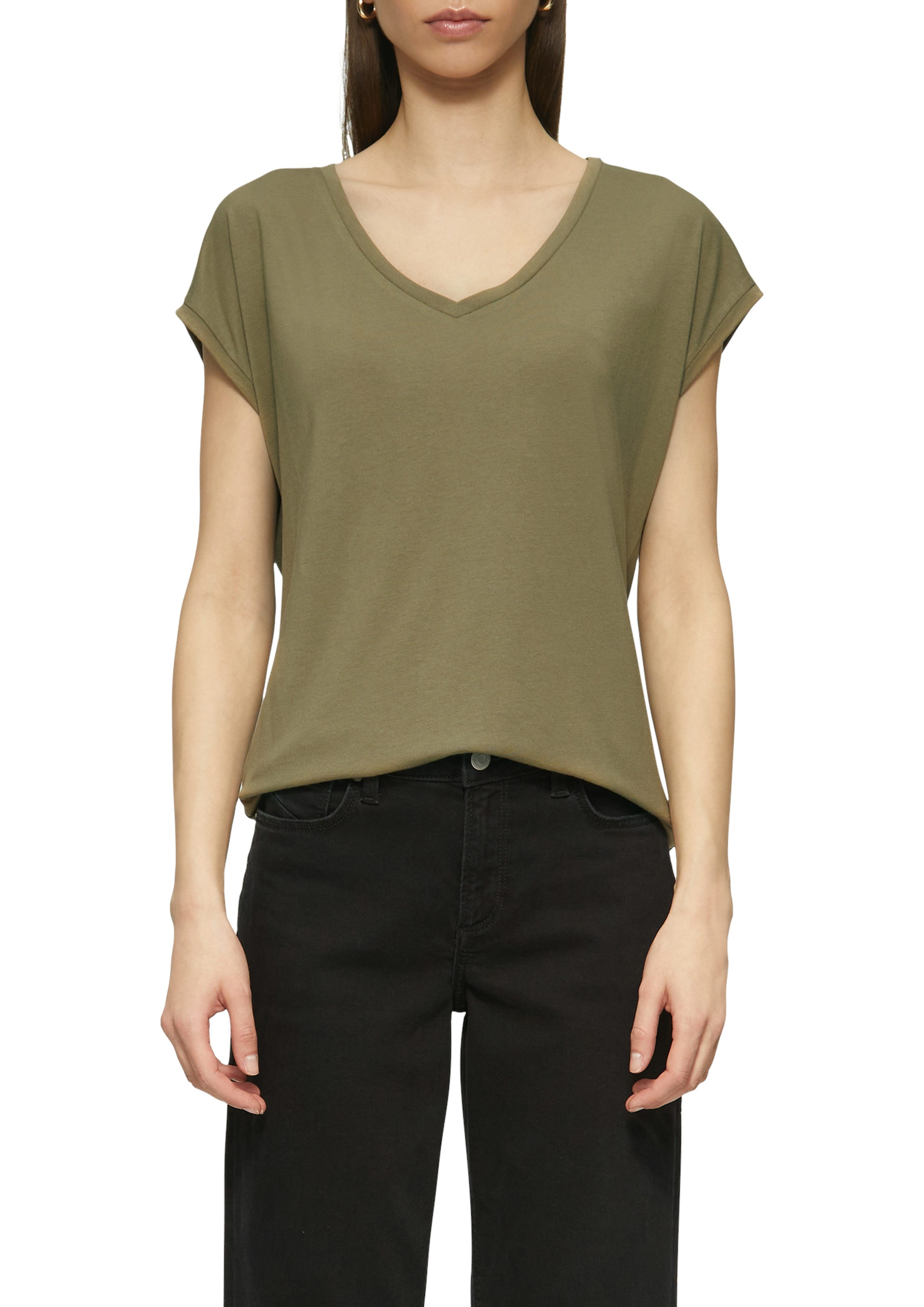 Q/S designed by T-shirt met v-hals dames t-shirts maat XS (34) groen