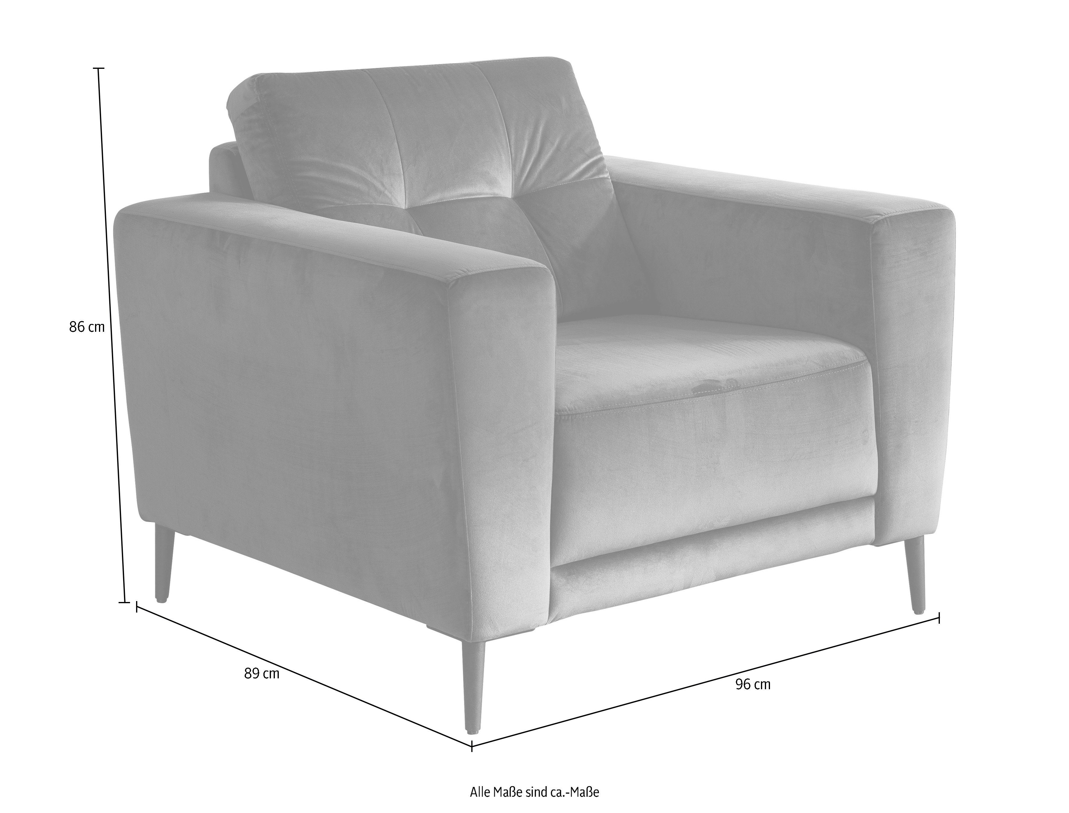 Trends by HG Fauteuil Barcelona met metalen voet, vrij plaatsbaar