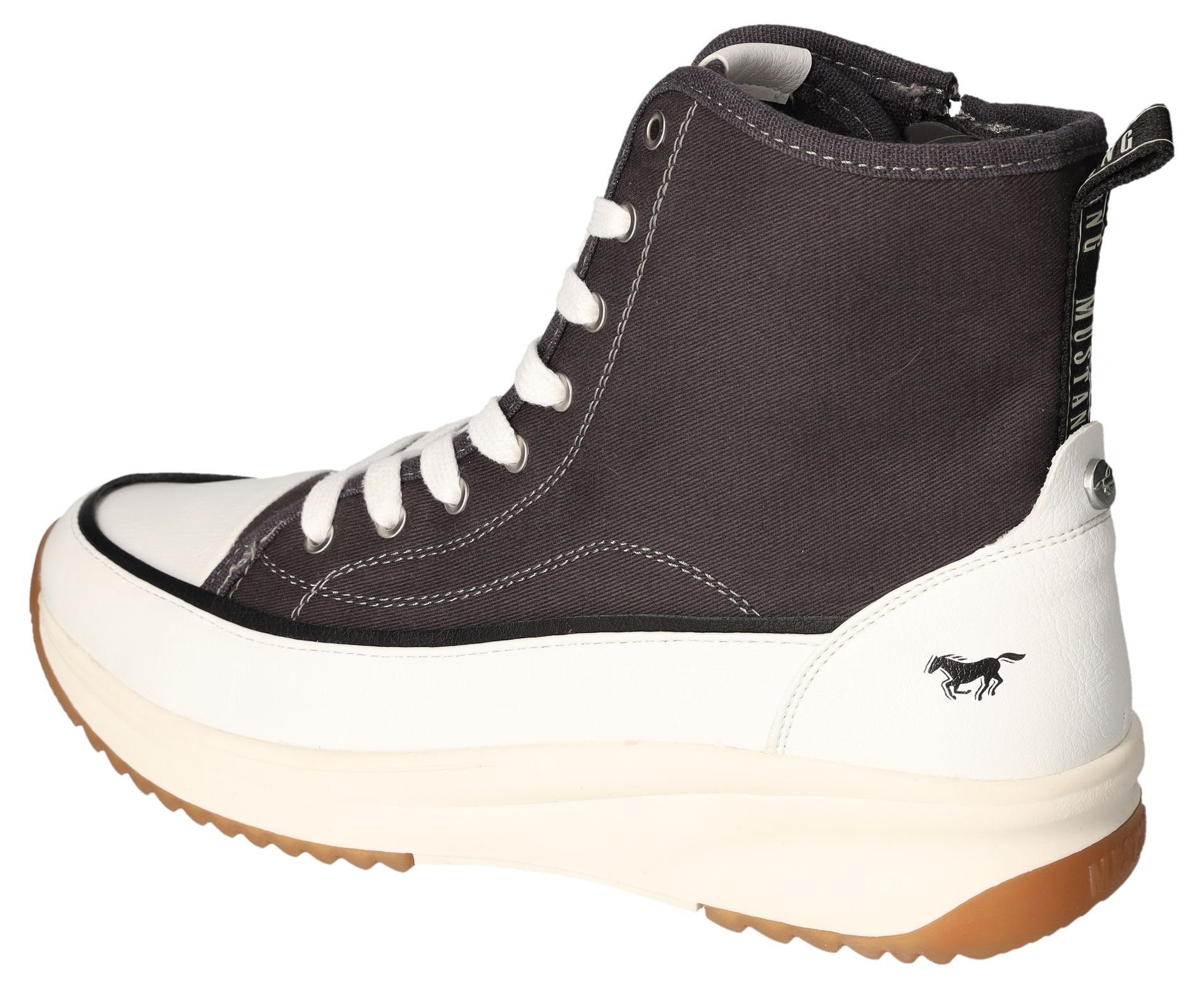 Mustang Shoes Hoge veterschoenen plateau, high top-sneaker, vrijetijdsschoen met rits